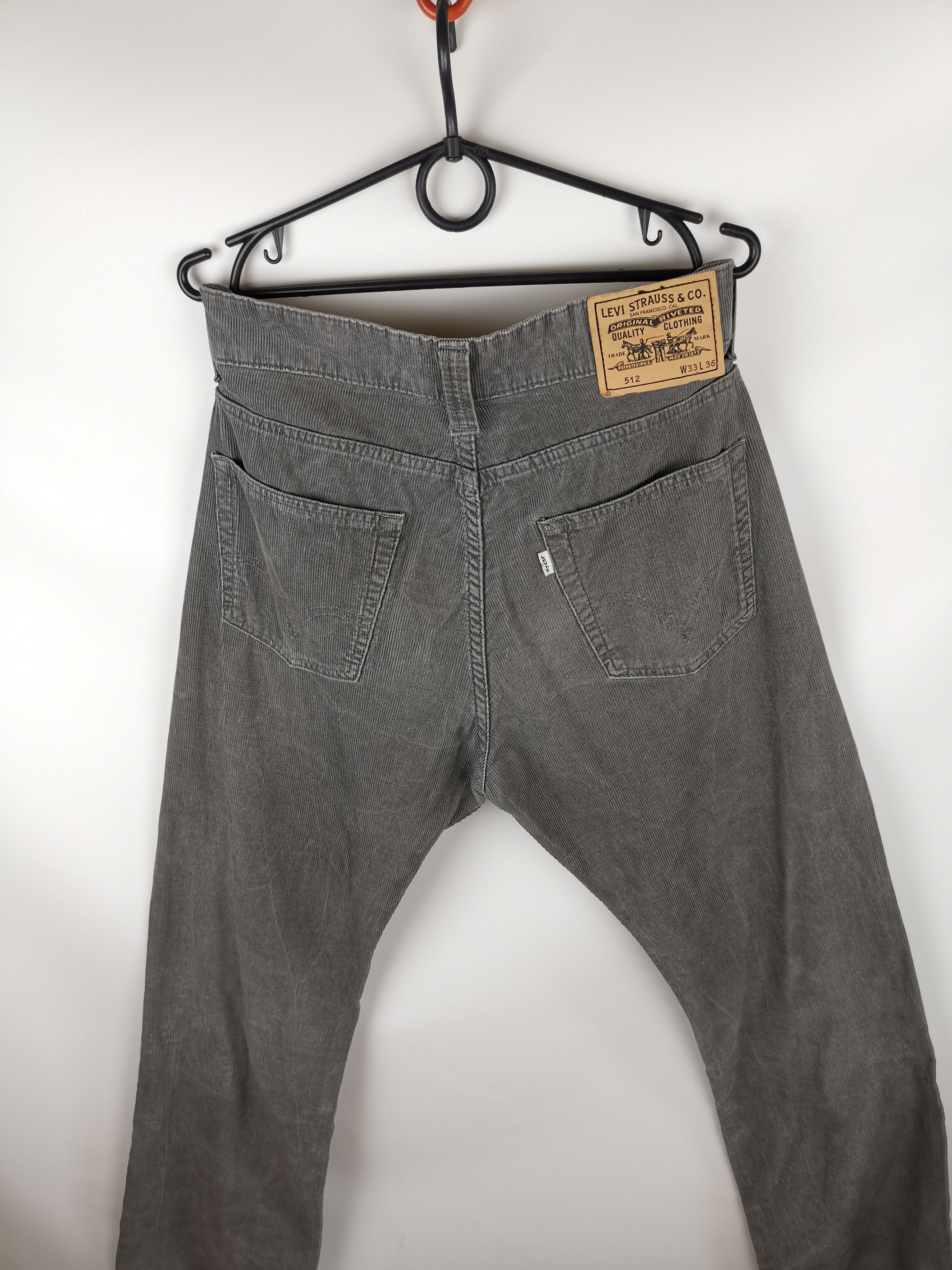 Levi's Levi's 512 vintage grey corduroy velvet casual pants Size US 33 - 1 Thumbnail