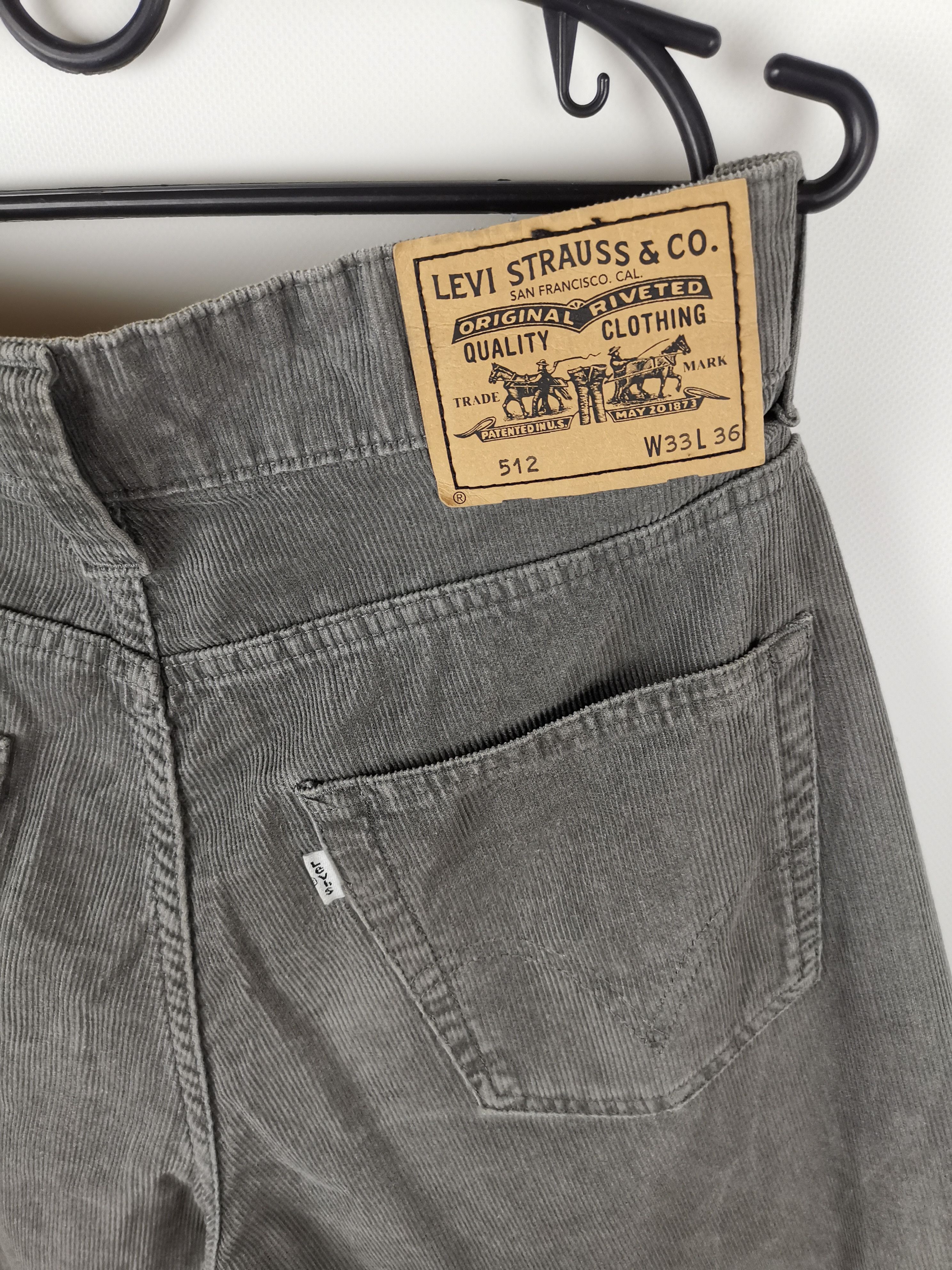 Levi's Levi's 512 vintage grey corduroy velvet casual pants Size US 33 - 4 Thumbnail