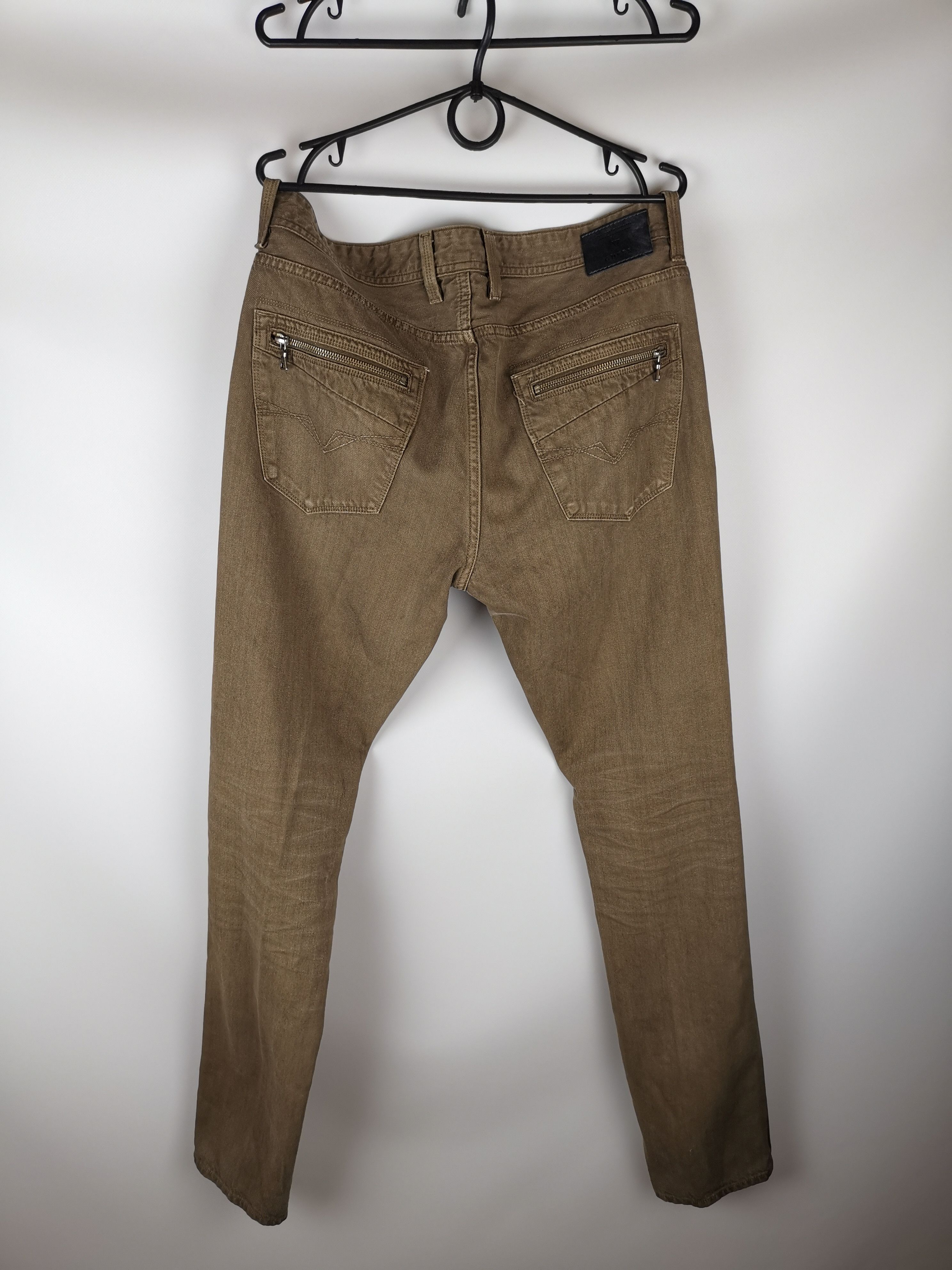 Guess Guess beige brown washed denim logo slim tapered Size US 33 - 2 Thumbnail