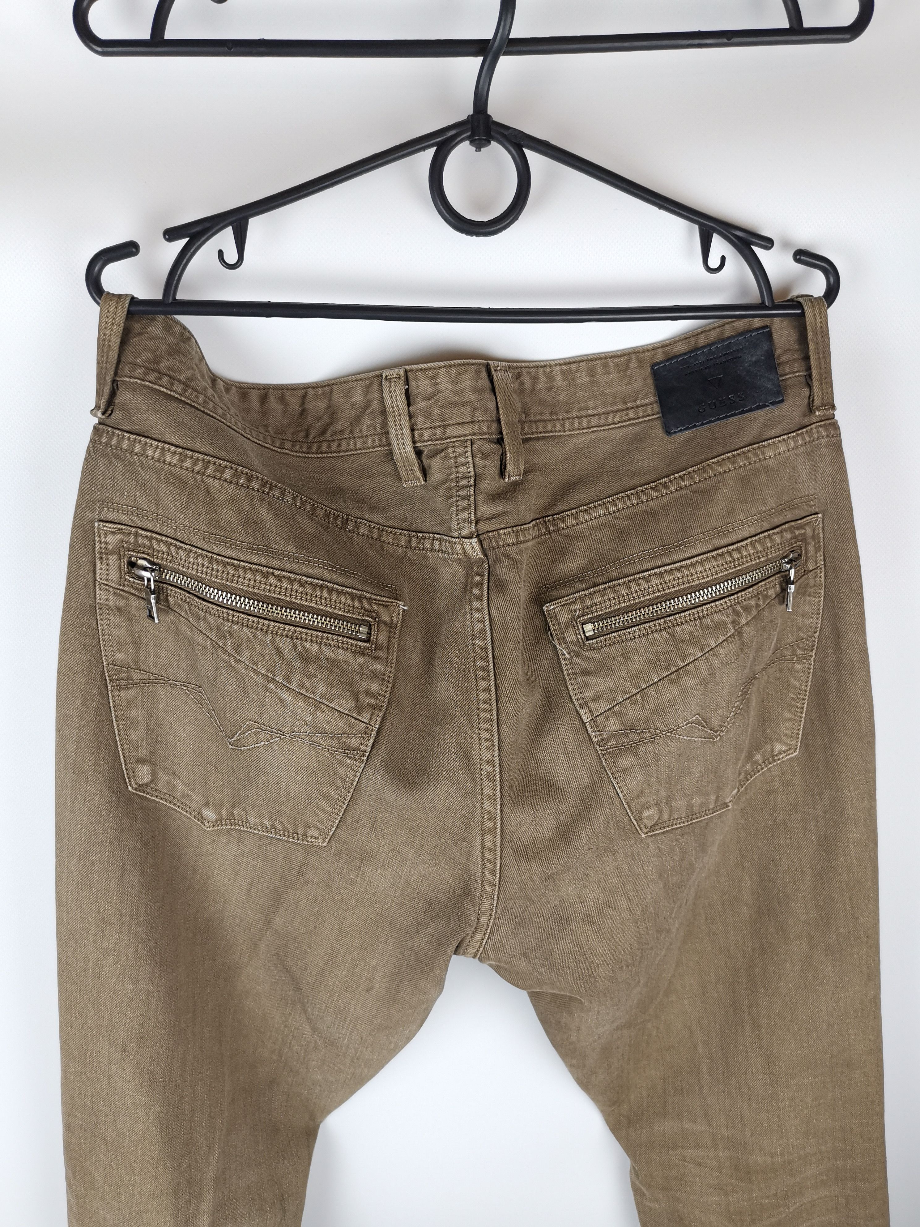 Guess Guess beige brown washed denim logo slim tapered Size US 33 - 11 Thumbnail