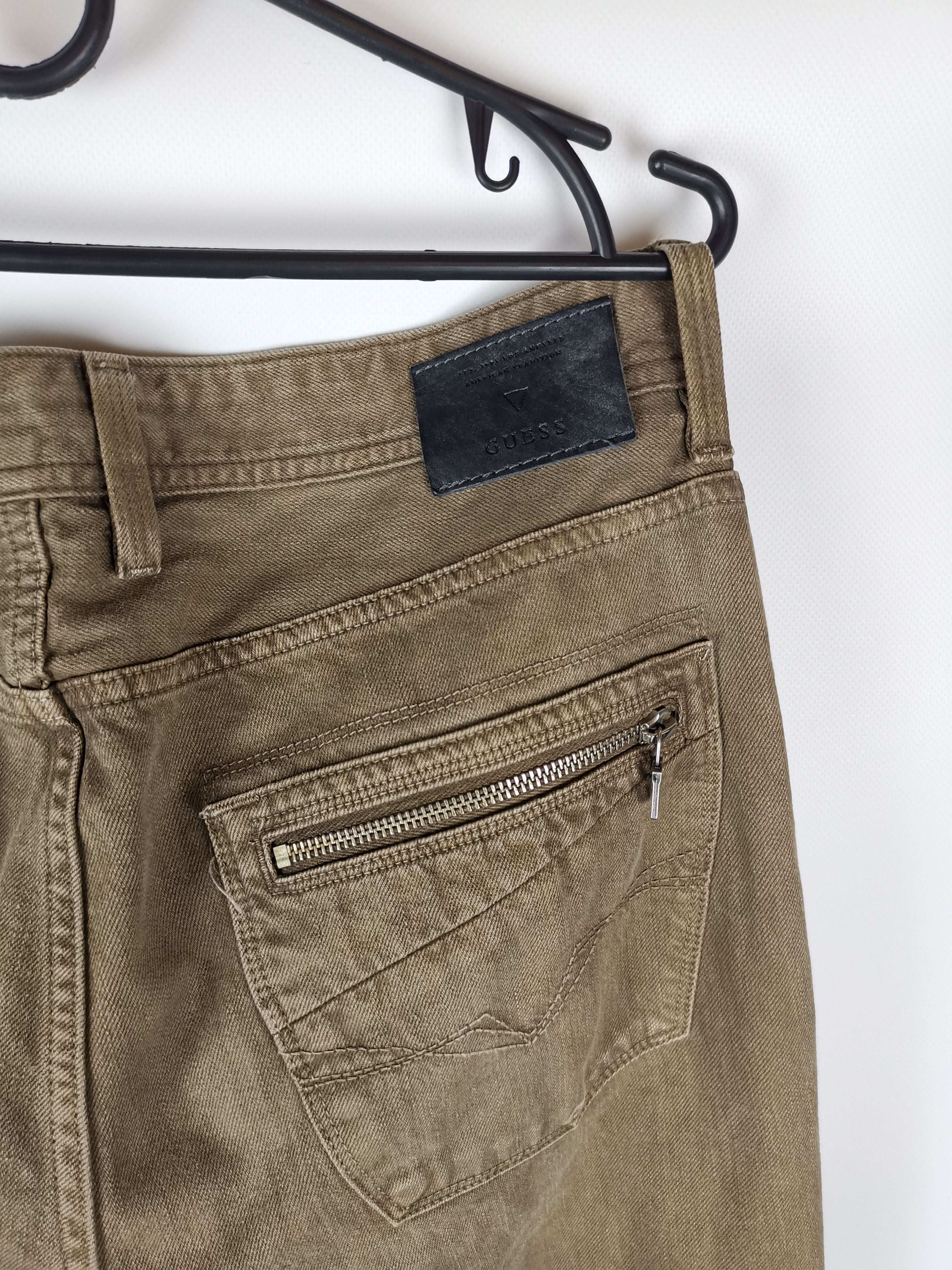 Guess Guess beige brown washed denim logo slim tapered Size US 33 - 10 Thumbnail
