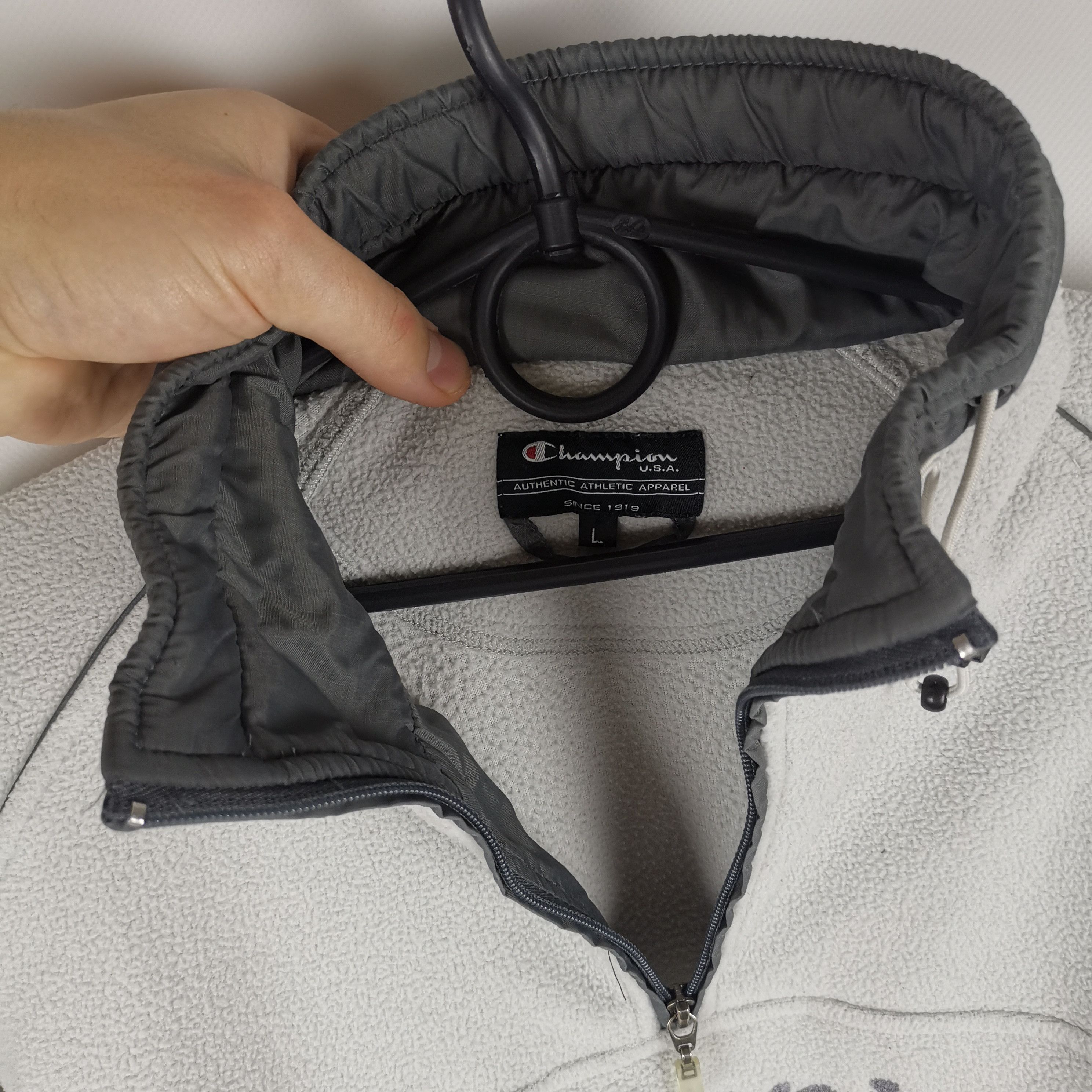 Champion Champion Vintage big logo snap t fleece sweater jacket Size US L / EU 52-54 / 3 - 3 Thumbnail