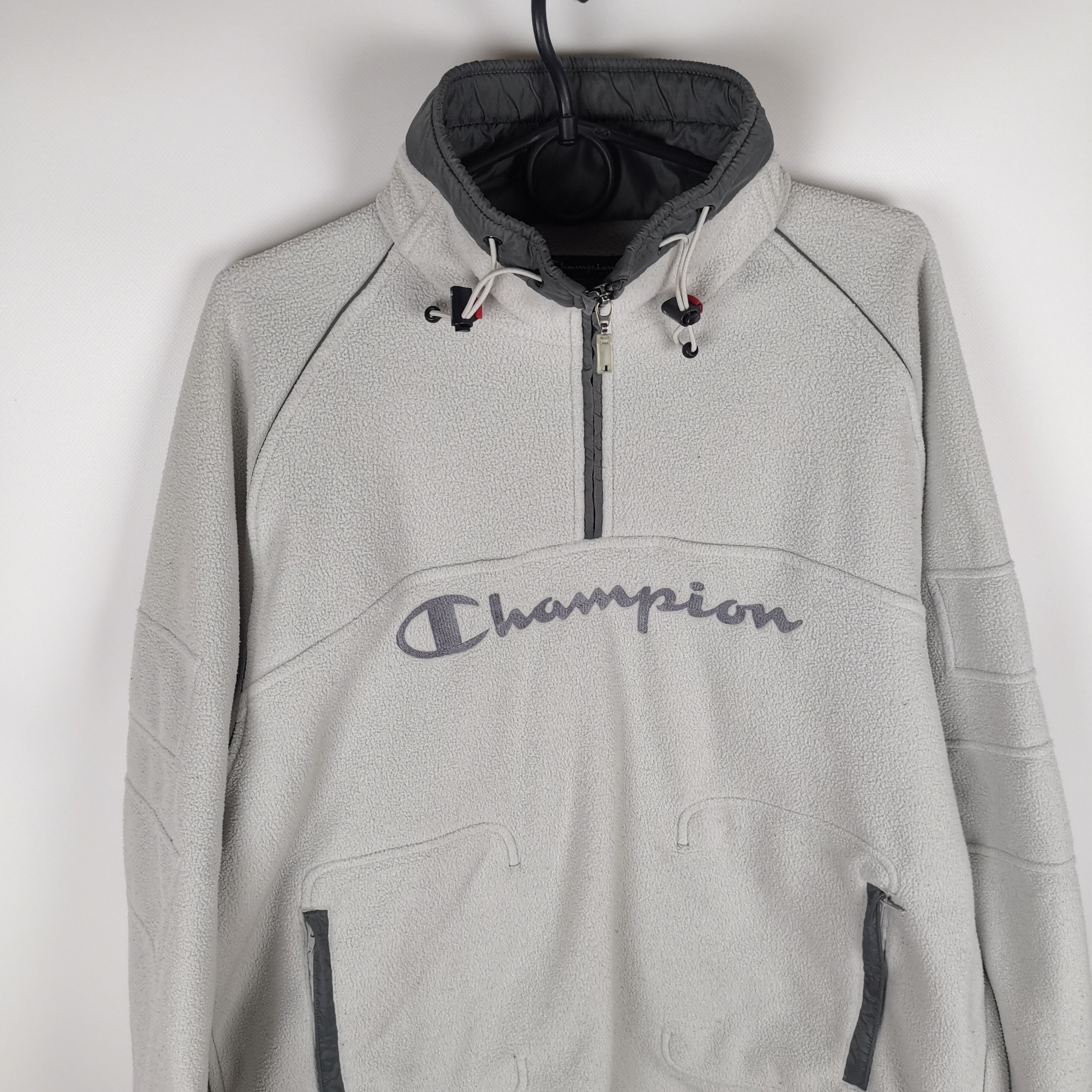 Champion Champion Vintage big logo snap t fleece sweater jacket Size US L / EU 52-54 / 3 - 7 Thumbnail