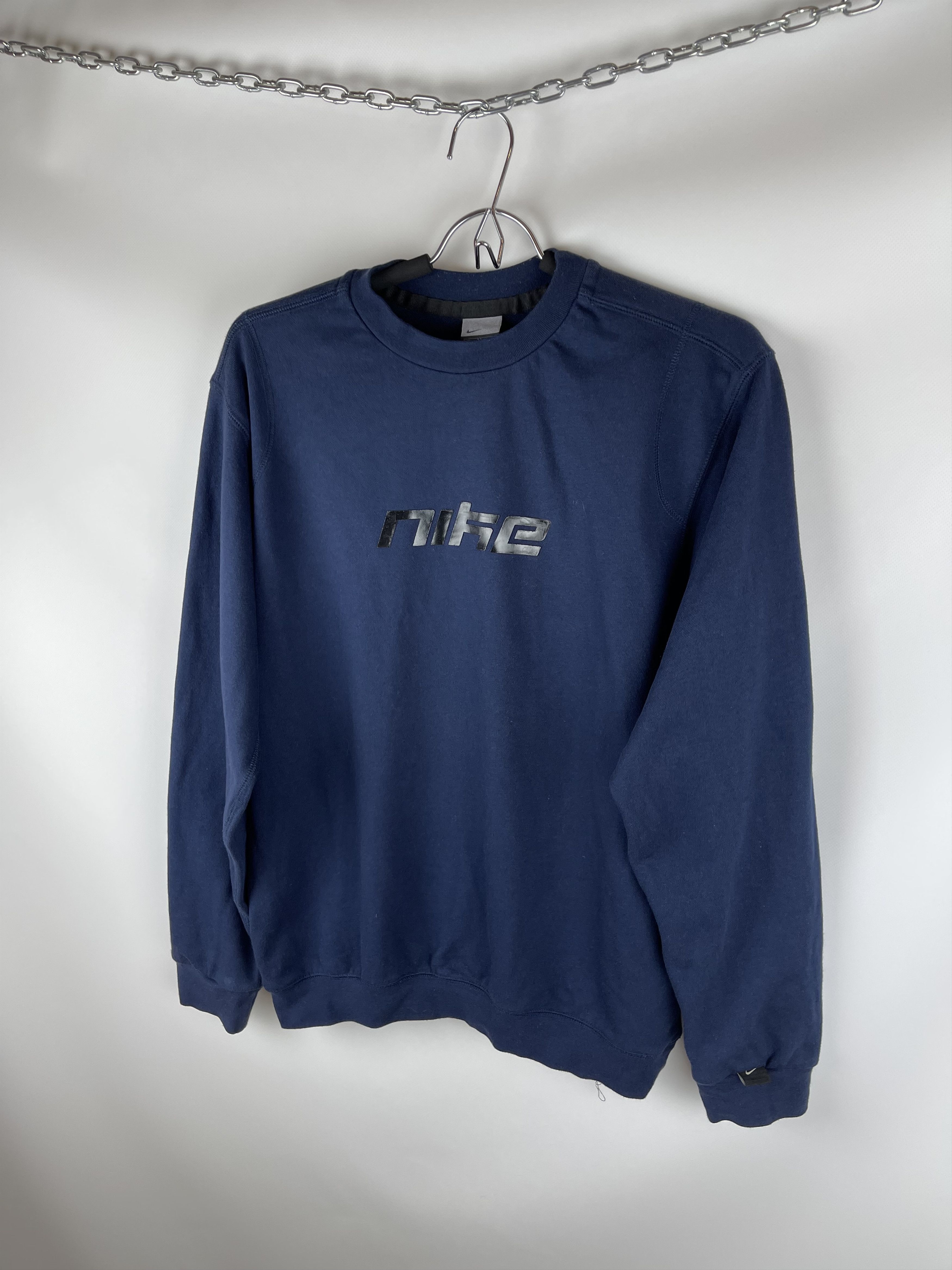 Nike Nike vintage y2k big logo navy sweater sweatshirt Size US M / EU 48-50 / 2 - 4 Thumbnail