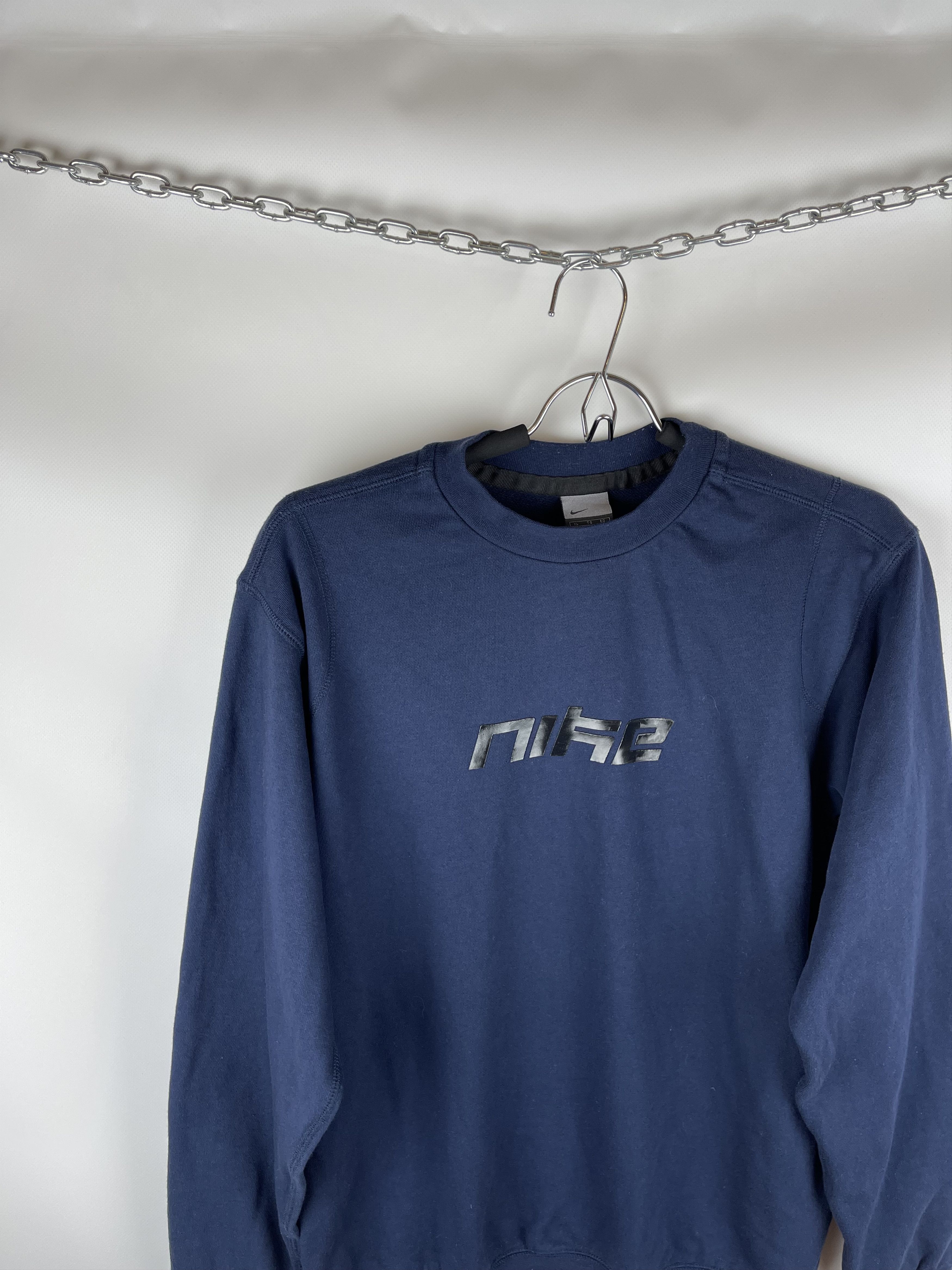 Nike Nike vintage y2k big logo navy sweater sweatshirt Size US M / EU 48-50 / 2 - 2 Thumbnail