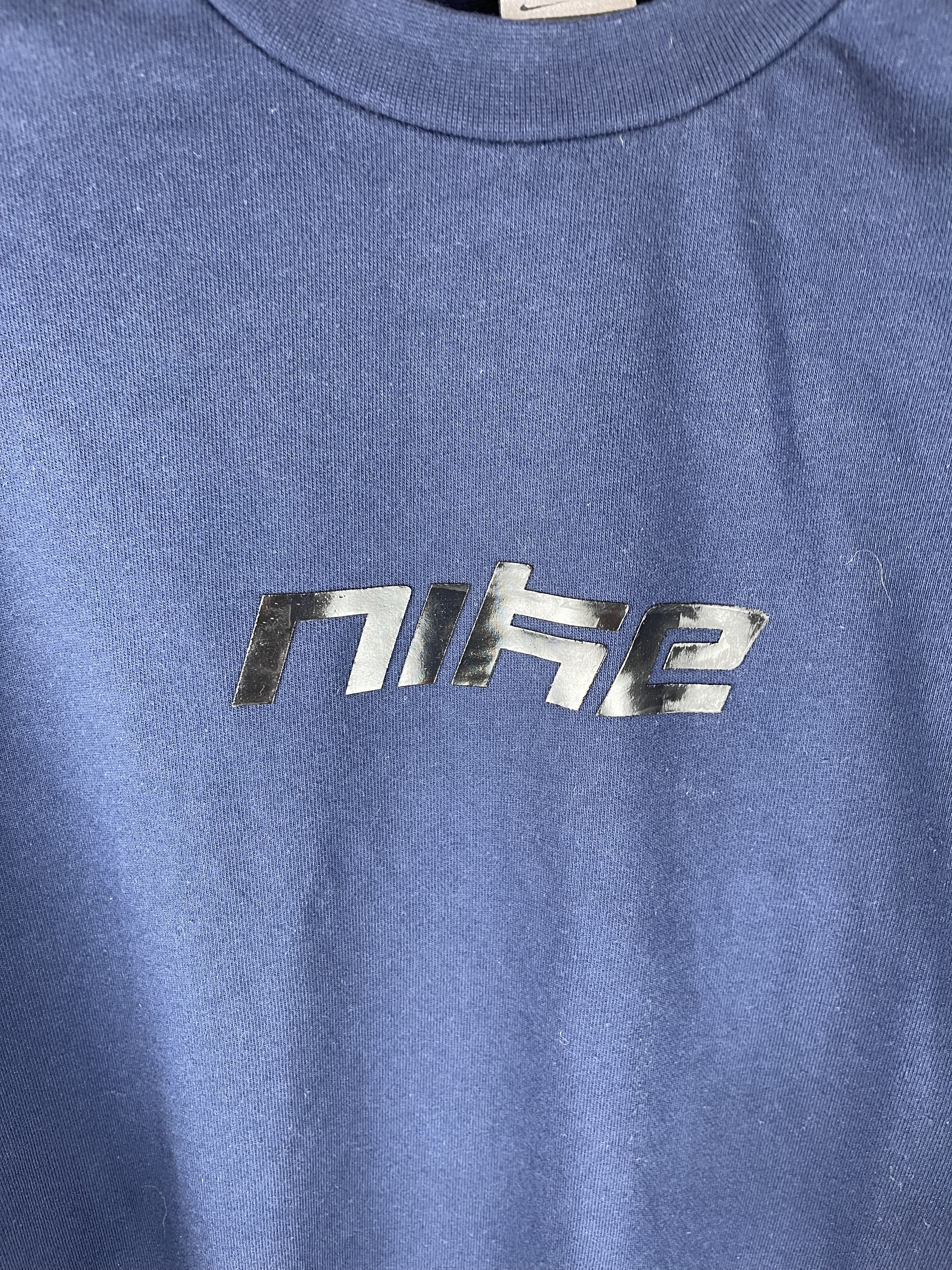 Nike Nike vintage y2k big logo navy sweater sweatshirt Size US M / EU 48-50 / 2 - 6 Thumbnail
