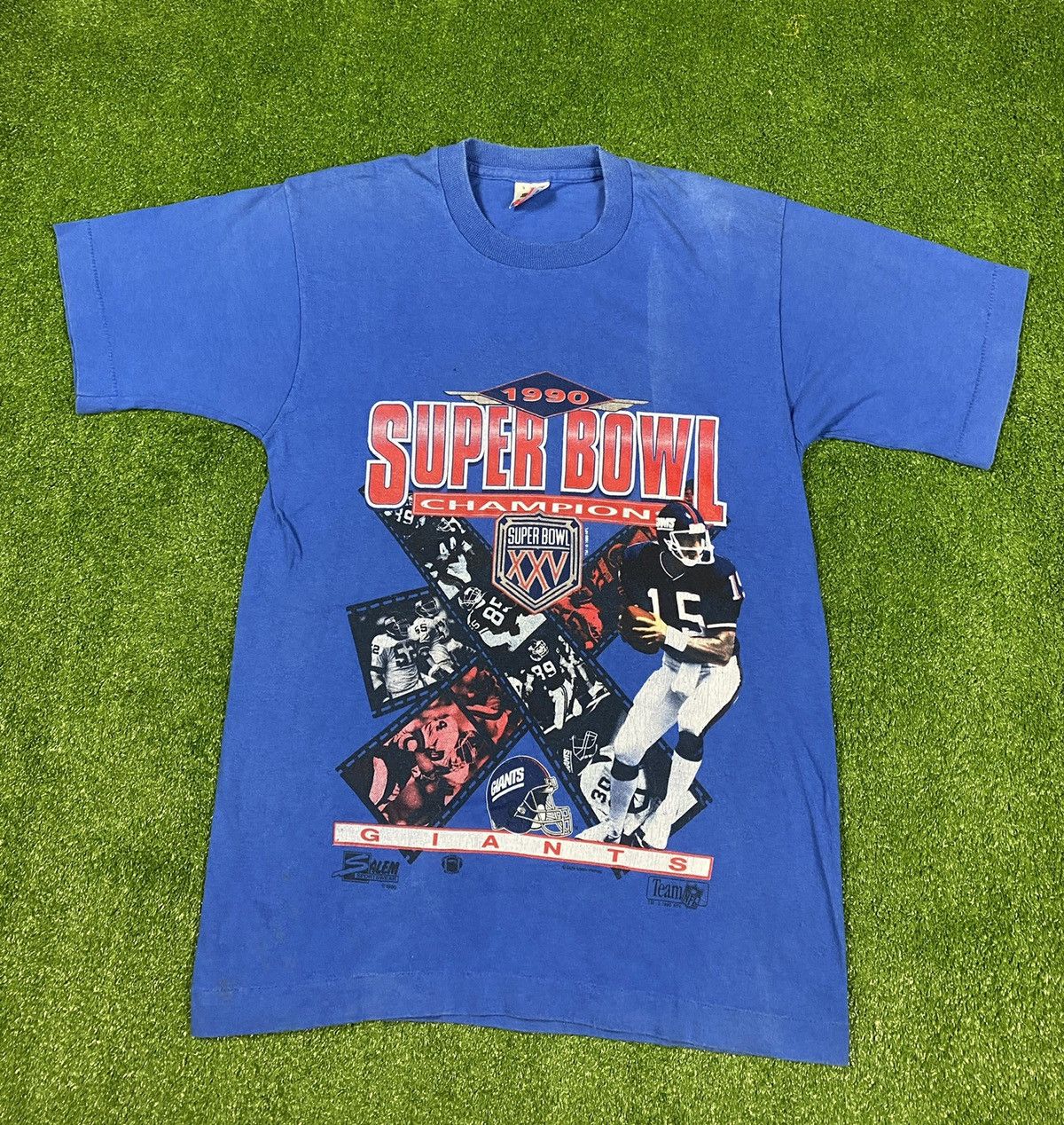 Vintage New York Giants Super Bowl XXV Salem Sportswear Shirt Size Sma –  Yesterday's Attic