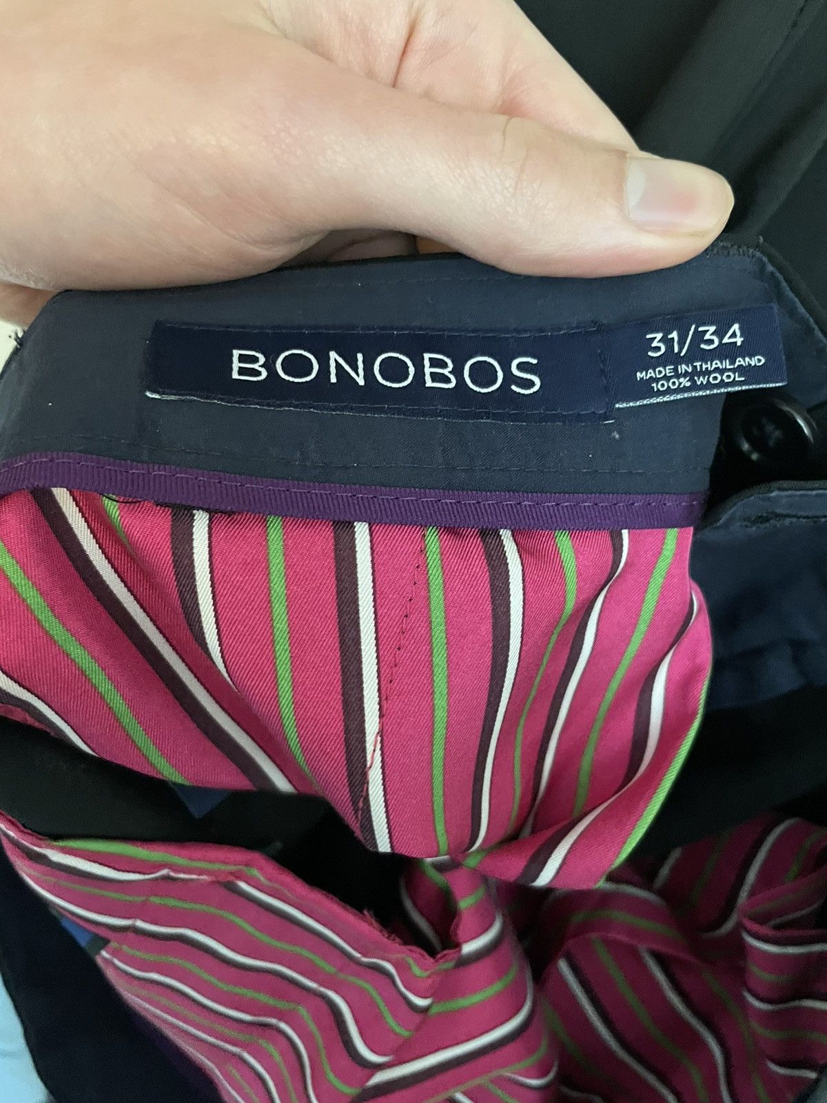 Bonobos Black wool dress trousers Size 34R - 4 Thumbnail