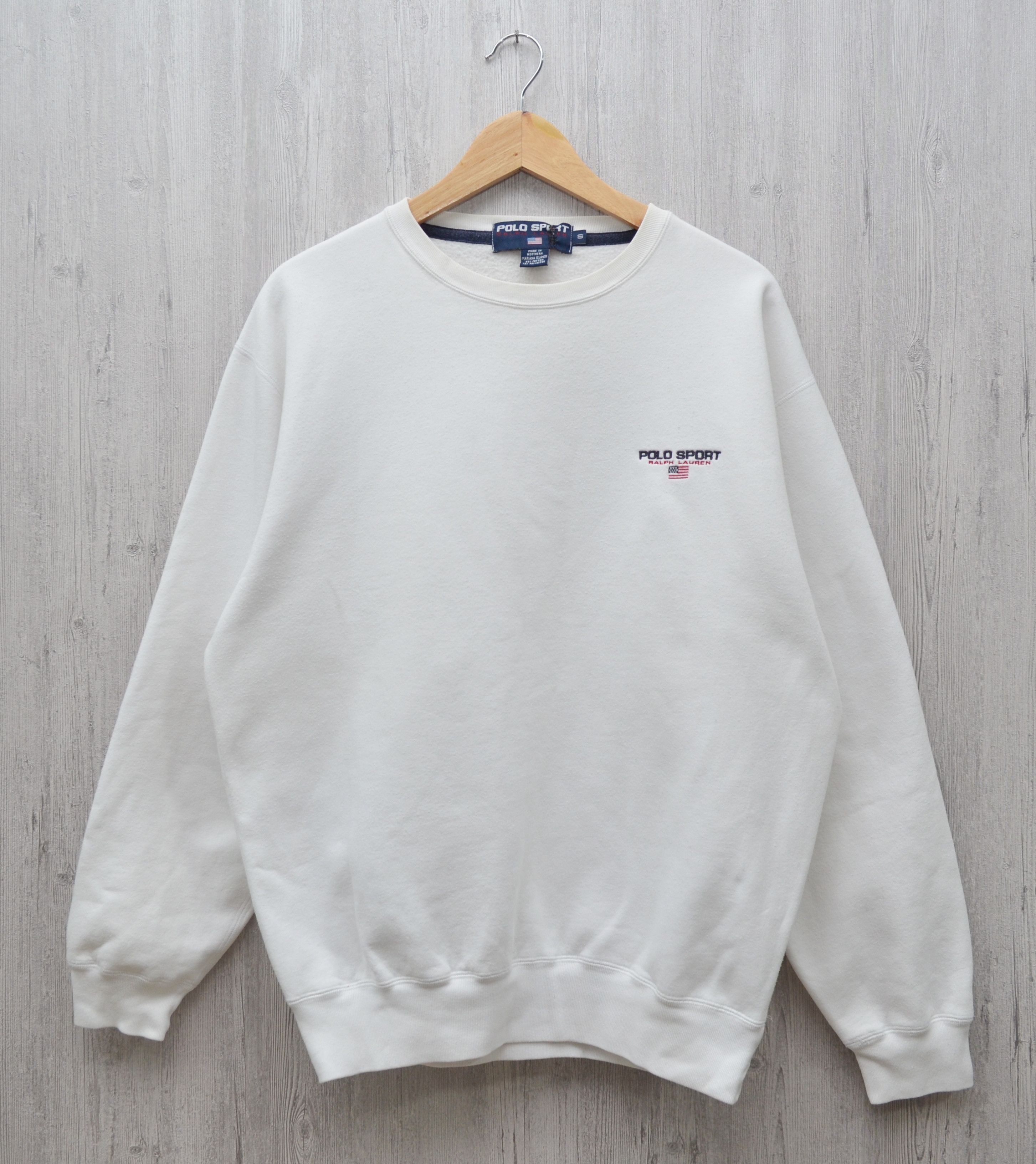 Polo Ralph Lauren Polo Sport White Embroided Logo Vintage Sweatshirt ...