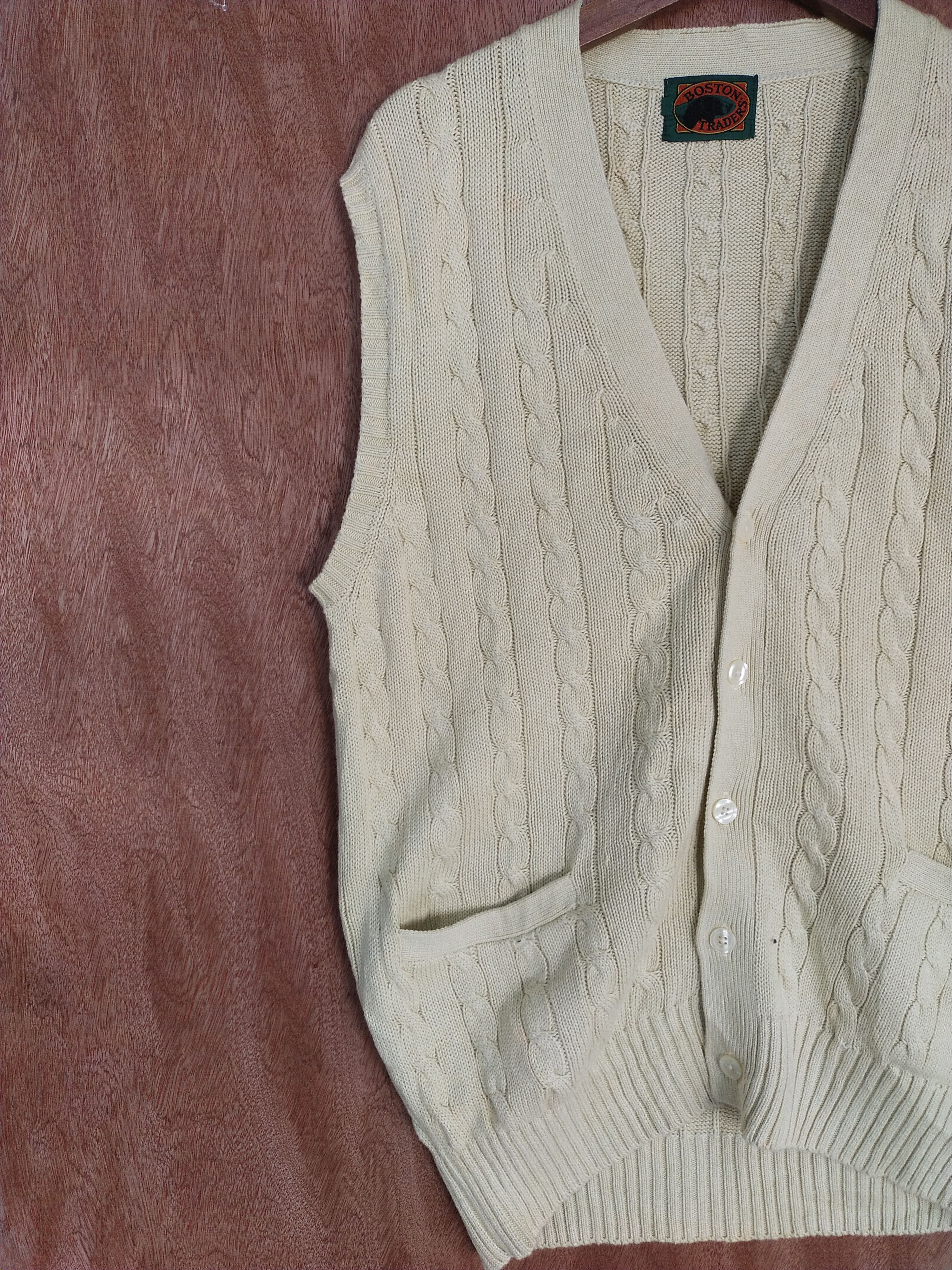 Boston Traders Boston Traders cream sleeveless cable knitwear vest #H295 Size US M / EU 48-50 / 2 - 7 Thumbnail