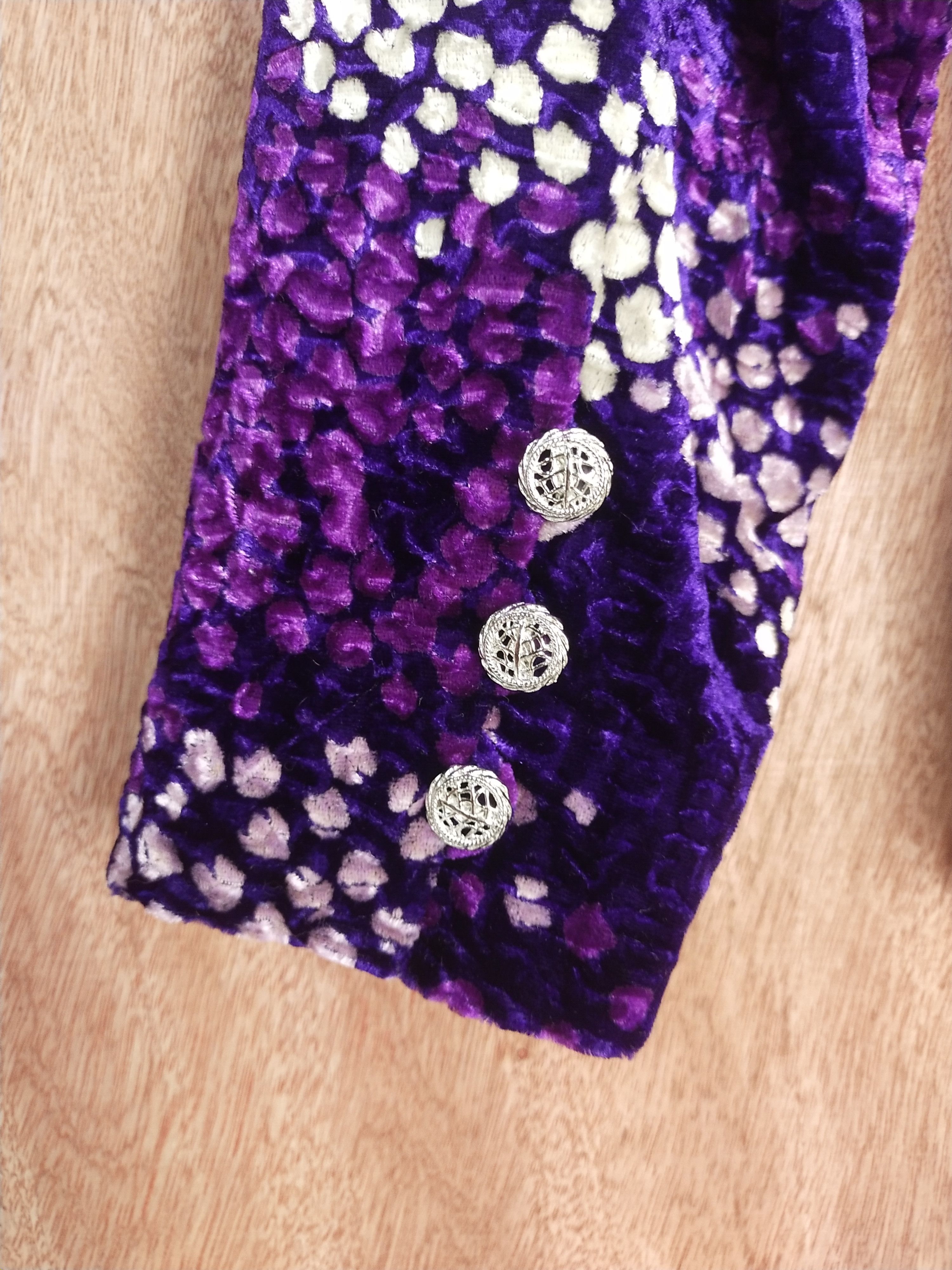Vintage Japan Purple cardigan blazer jacket art #H276 Size S / US 4 / IT 40 - 9 Thumbnail