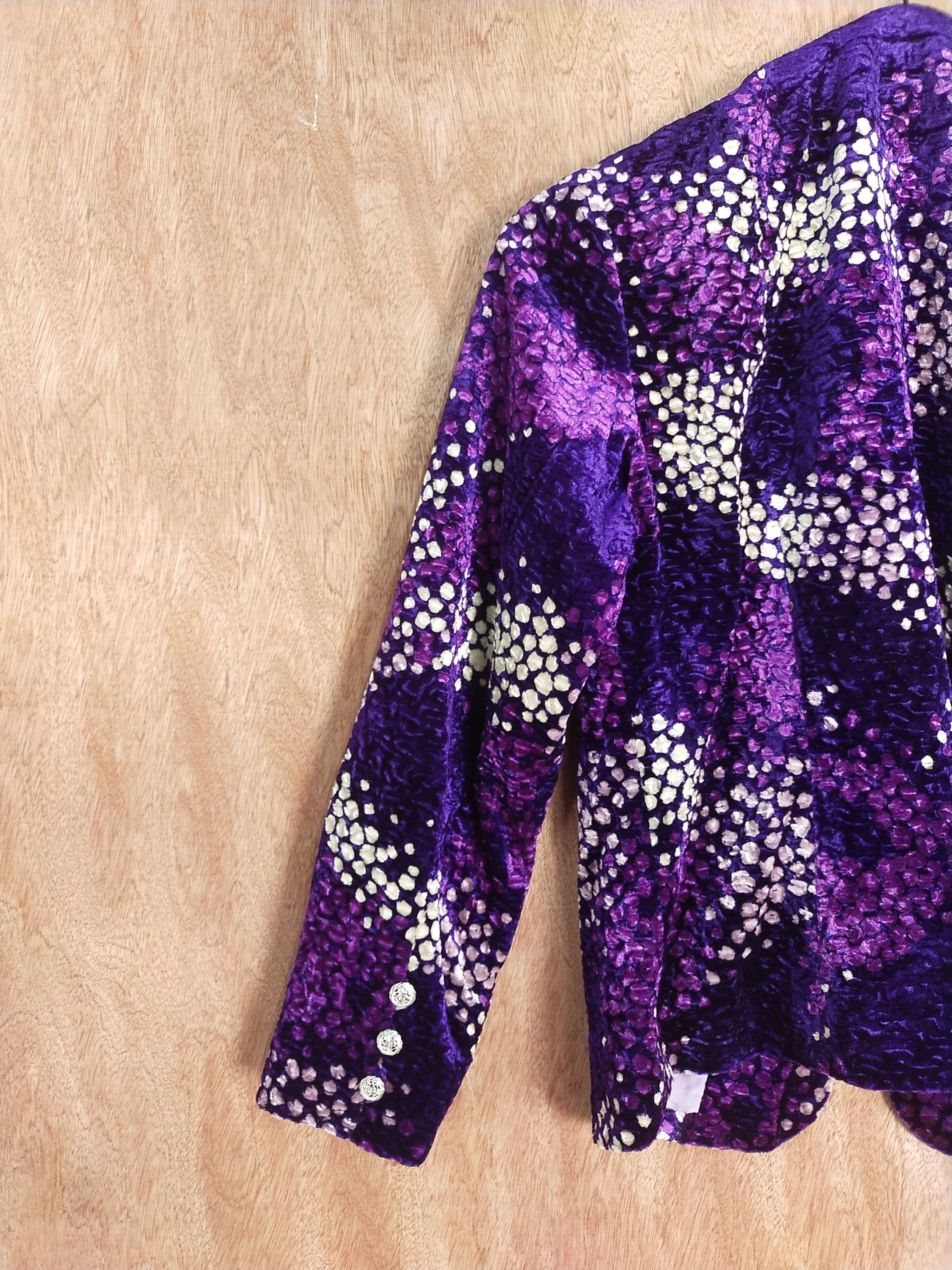 Vintage Japan Purple cardigan blazer jacket art #H276 Size S / US 4 / IT 40 - 8 Thumbnail