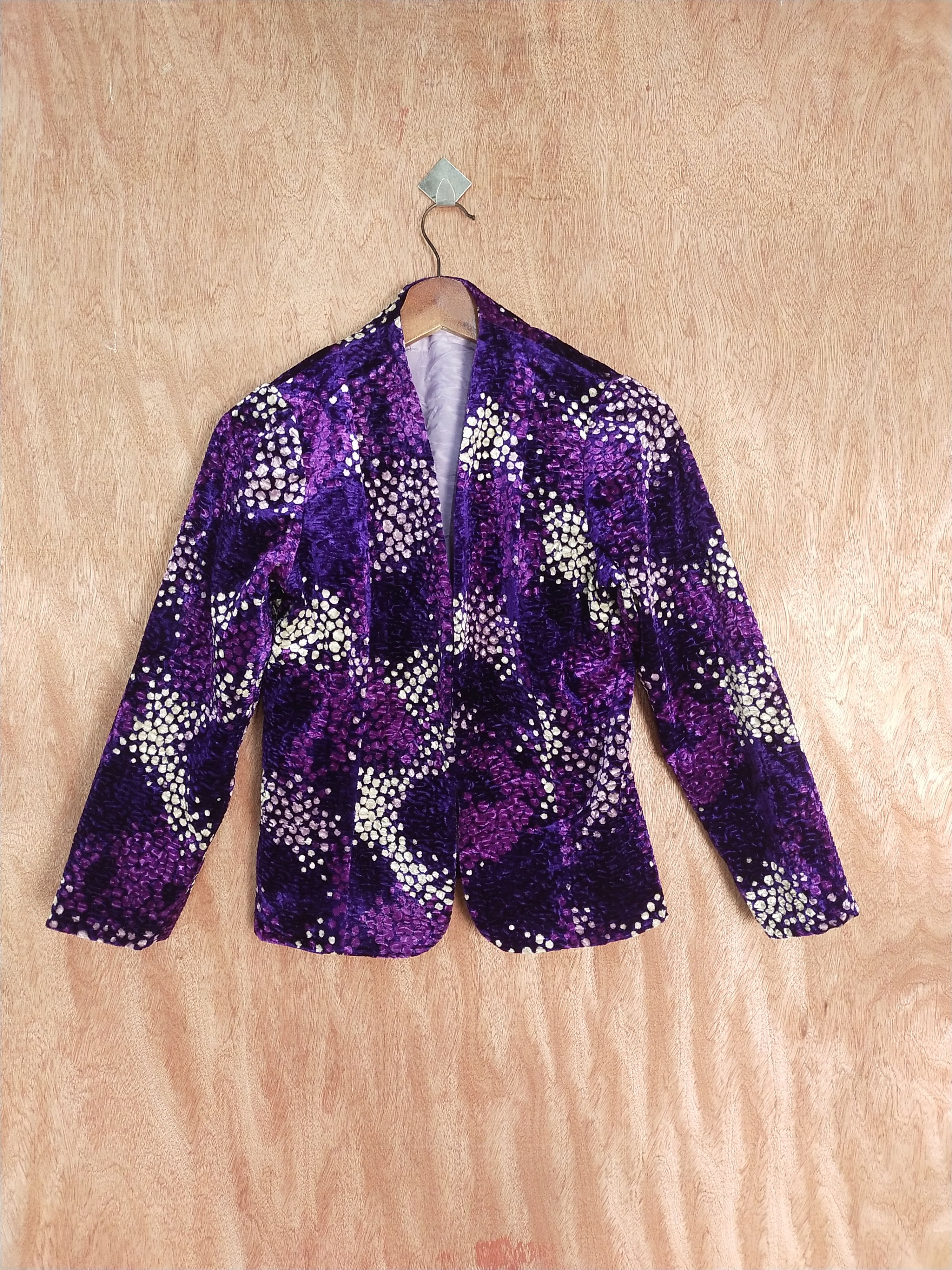 Vintage Japan Purple cardigan blazer jacket art #H276 Size S / US 4 / IT 40 - 1 Thumbnail
