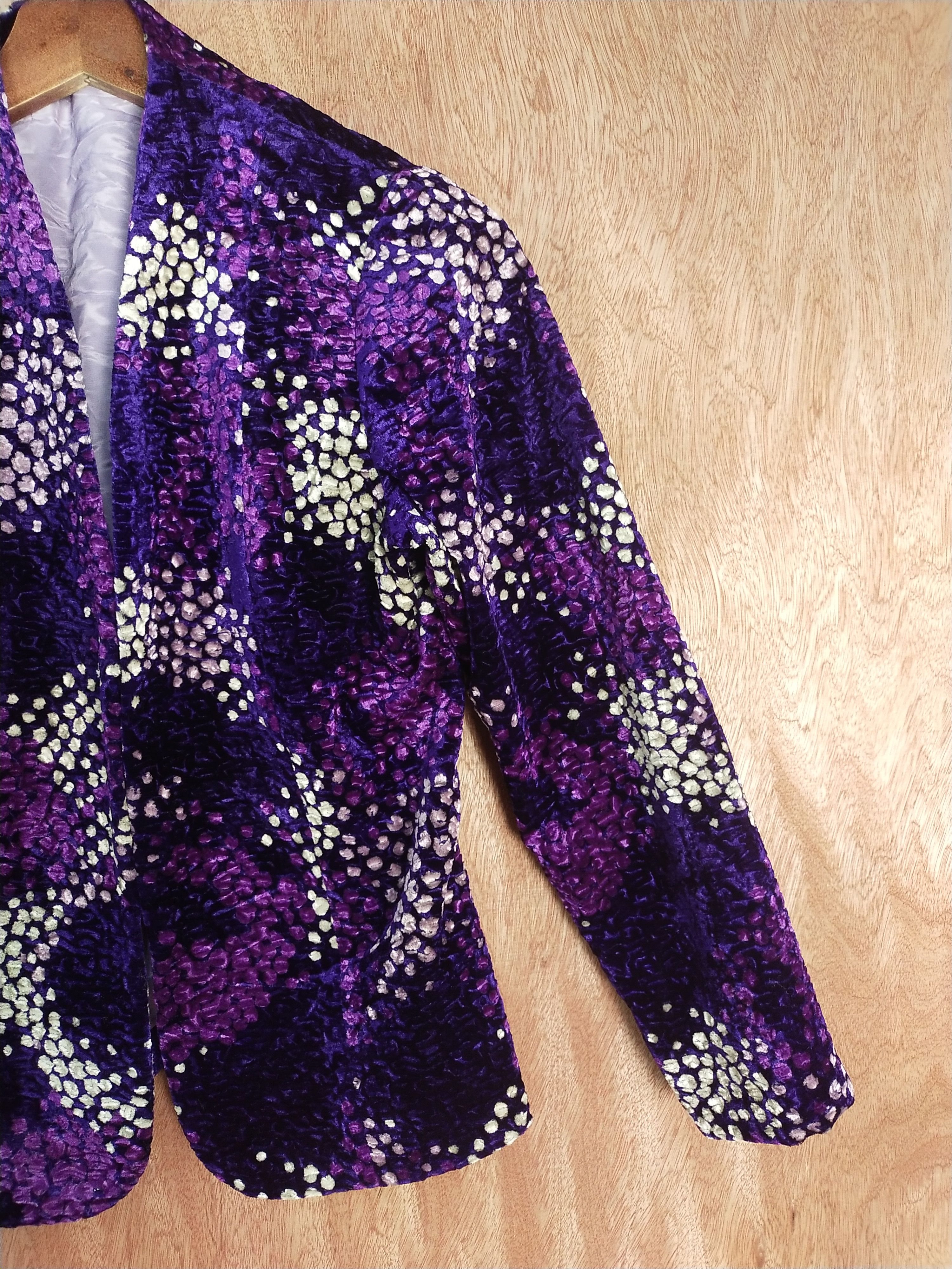 Vintage Japan Purple cardigan blazer jacket art #H276 Size S / US 4 / IT 40 - 3 Thumbnail