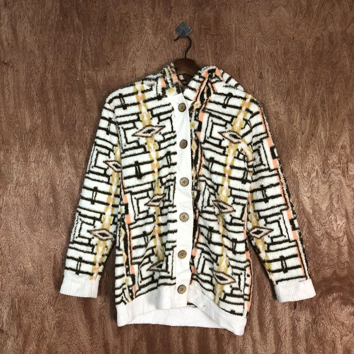 Japanese Brand Livre Kina Multicolor fleece hoodie sweater #H142 Size M / US 6-8 / IT 42-44 - 1 Thumbnail