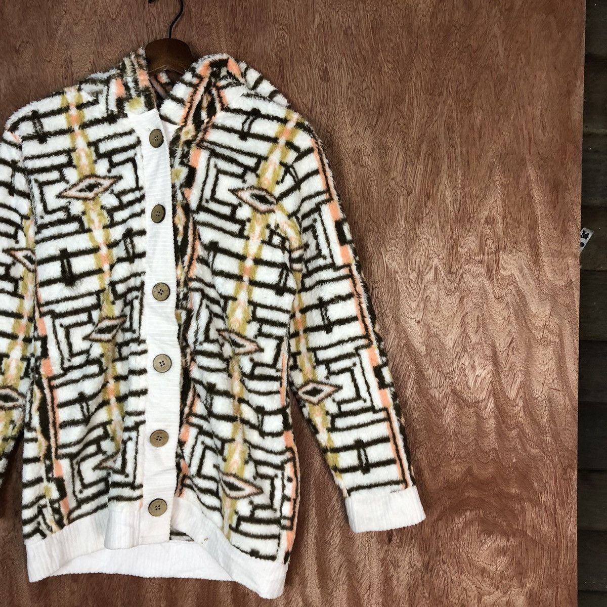 Japanese Brand Livre Kina Multicolor fleece hoodie sweater #H142 Size M / US 6-8 / IT 42-44 - 5 Thumbnail