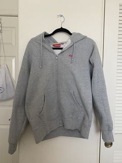 Supreme Grey Zip Up Hoodie | Grailed