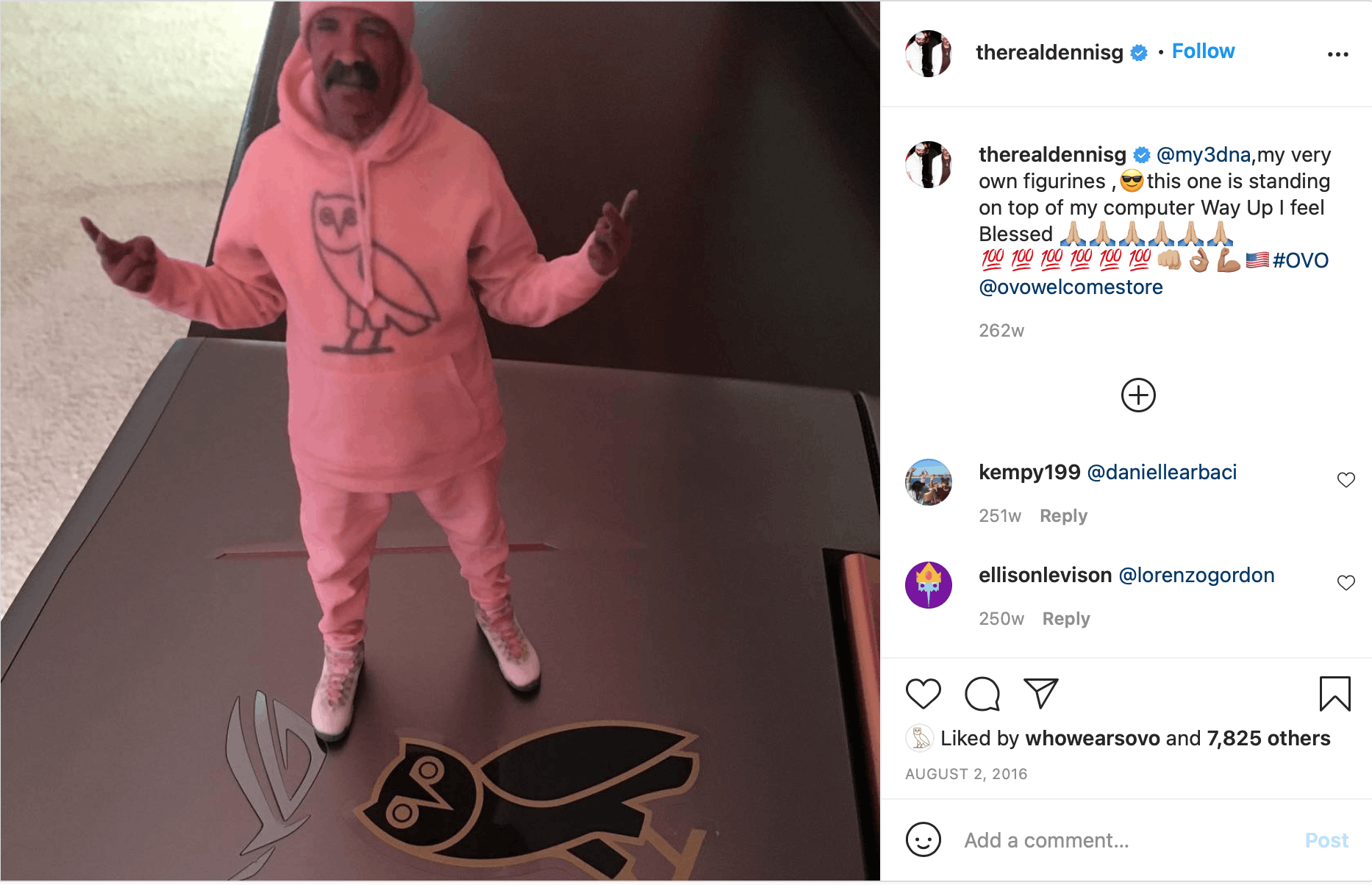 Drake 🌸RARE🌸 OVO PINK & SLIVER SWEETER MAN OG OWL HOODIE 2016 Size US M / EU 48-50 / 2 - 18 Thumbnail