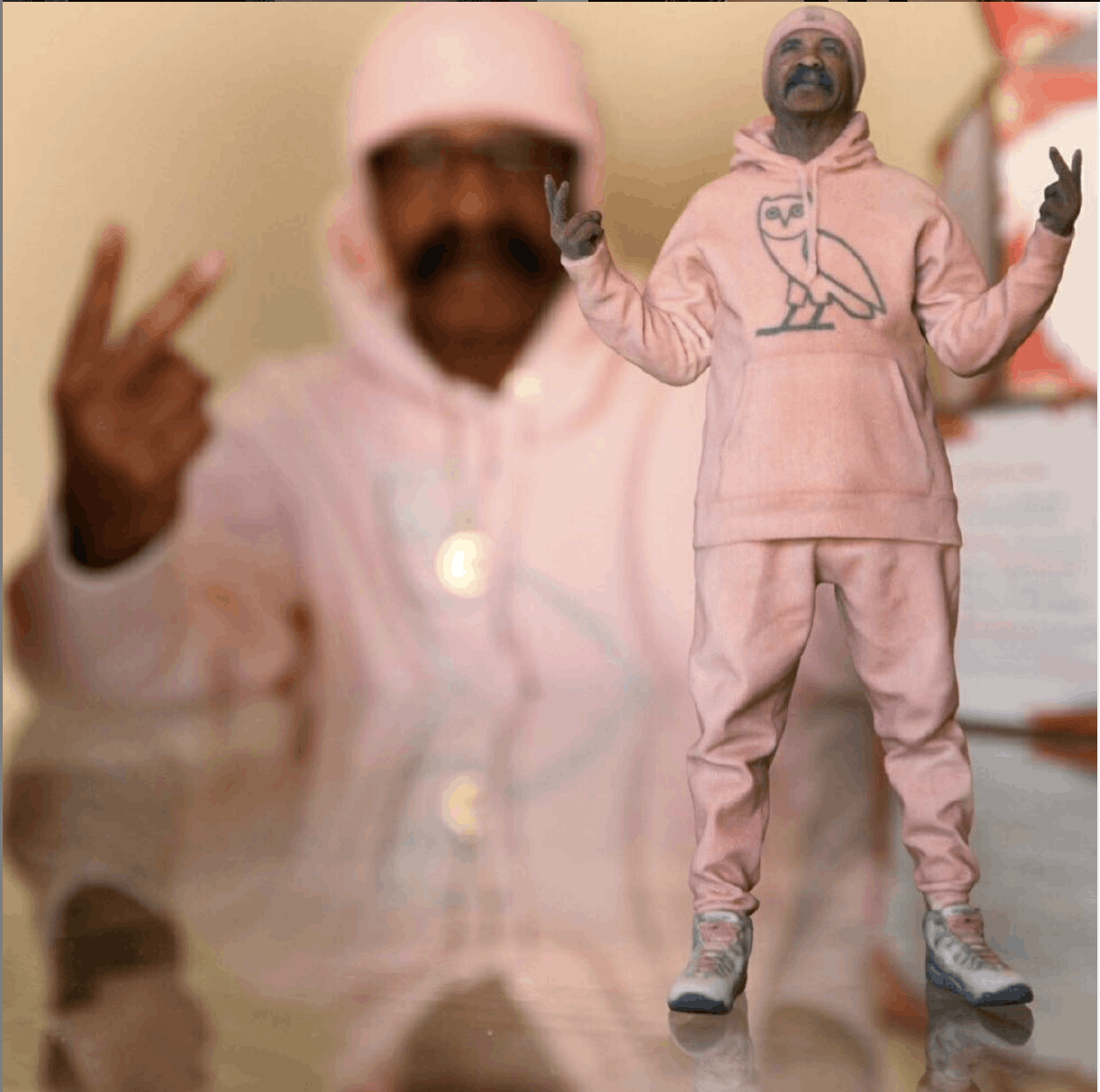 Drake 🌸RARE🌸 OVO PINK & SLIVER SWEETER MAN OG OWL HOODIE 2016 Size US M / EU 48-50 / 2 - 15 Thumbnail
