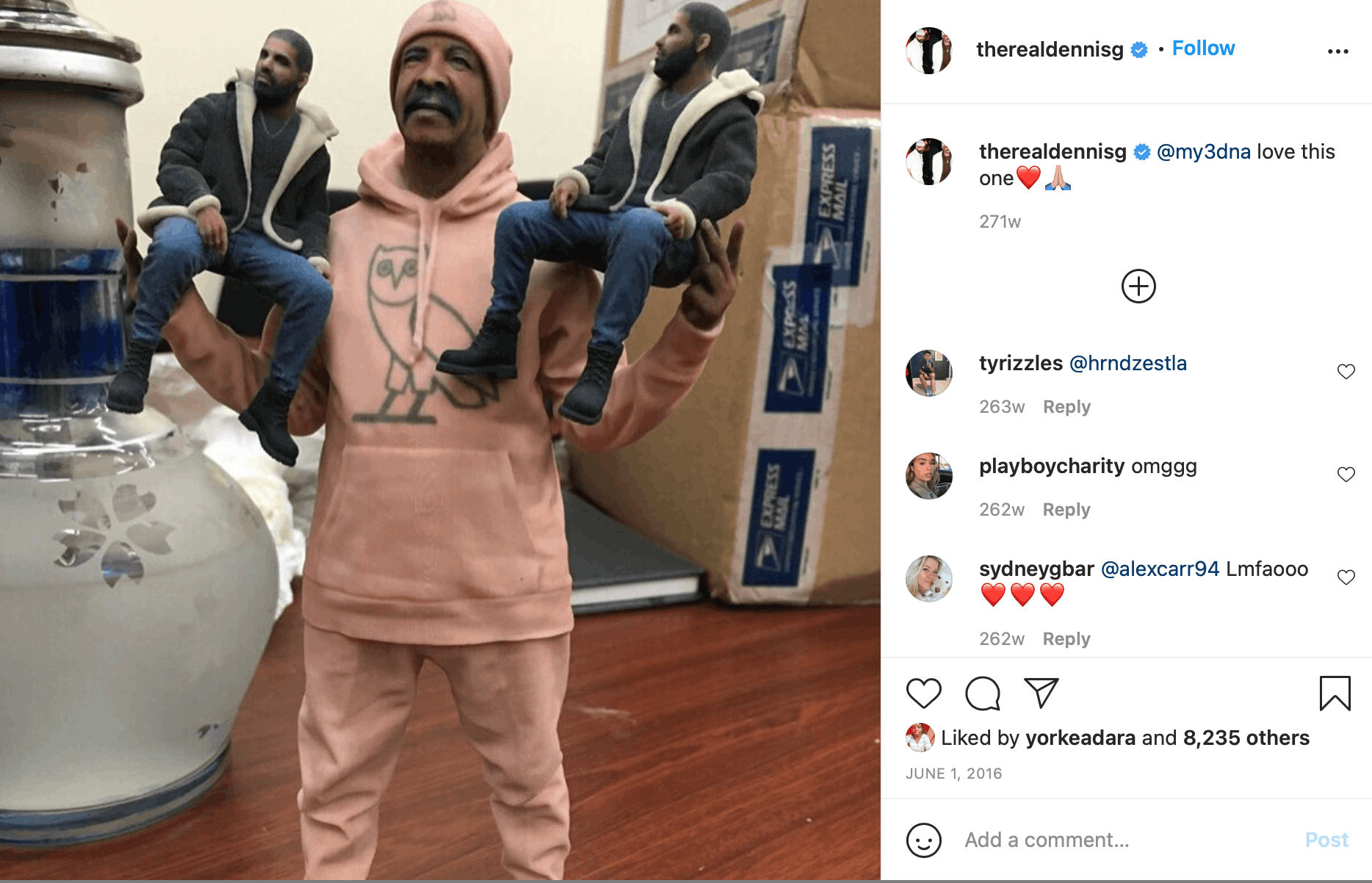 Drake 🌸RARE🌸 OVO PINK & SLIVER SWEETER MAN OG OWL HOODIE 2016 Size US M / EU 48-50 / 2 - 20 Thumbnail