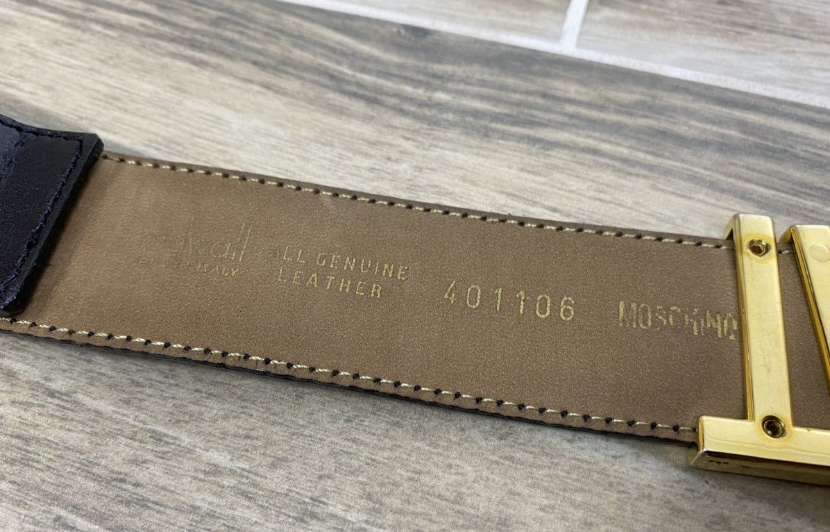 Moschino MOSCHINO leather belt Rare Gold Logo Jacket Redwall Vintage Size ONE SIZE - 6 Thumbnail
