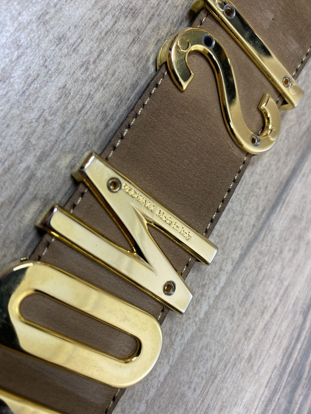 Moschino MOSCHINO leather belt Rare Gold Logo Jacket Redwall Vintage Size ONE SIZE - 11 Thumbnail
