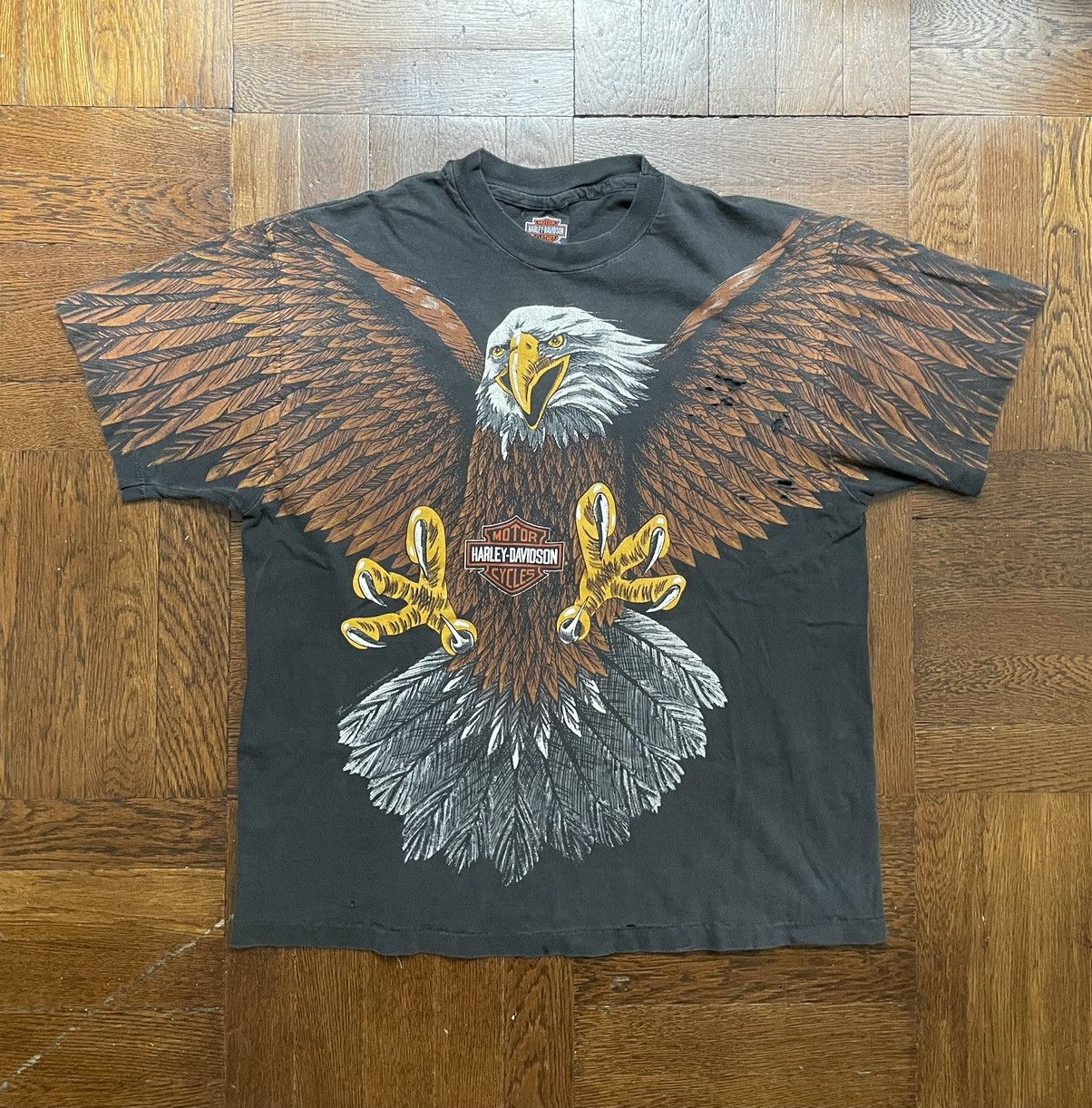 Vintage Vintage 1993 Harley Davidson T Shirt Eagle AOP 90s | Grailed