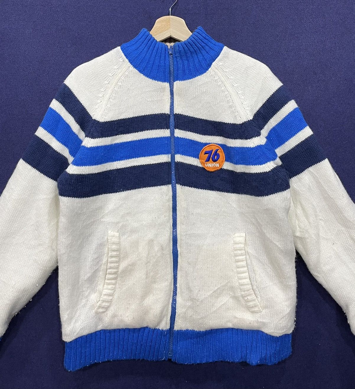 Vintage Rare 76 Lubricants Reversible Jacket Puffer & Knitwear Size US M / EU 48-50 / 2 - 1 Thumbnail