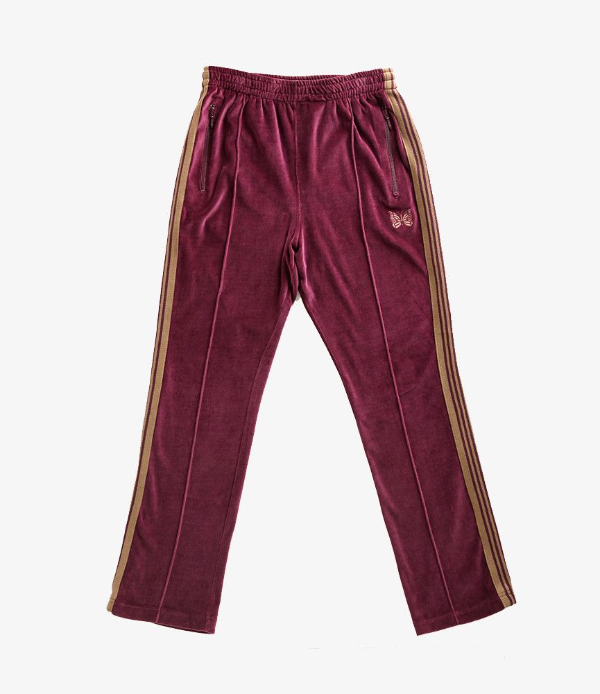 Needles Needles Narrow Track Pant c/pe velour bordeaux S 17aw made in Japan  Nepenthes | Grailed