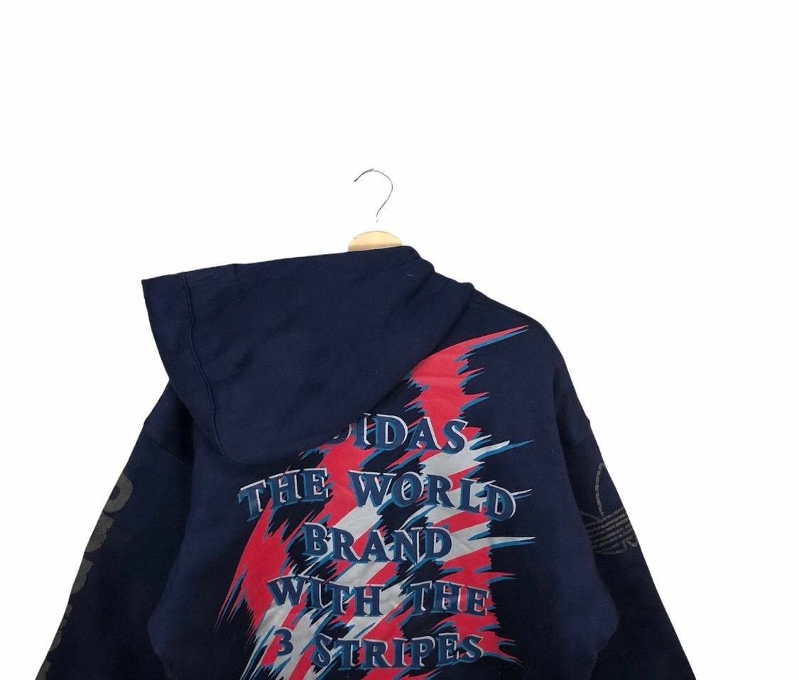 Adidas × Vintage Vintage 90s Adidas OVP Faux Fur Inside Fullzip Hoodie Size US L / EU 52-54 / 3 - 4 Thumbnail
