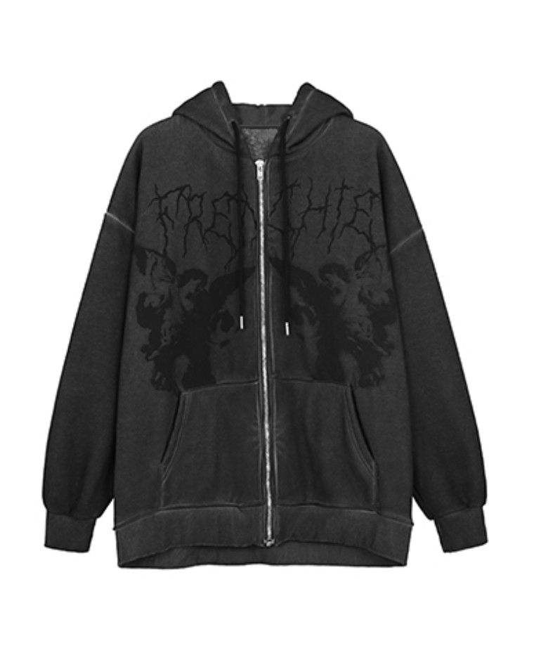 Vintage Gothic Frenchie Zip Up Hoodie Grailed