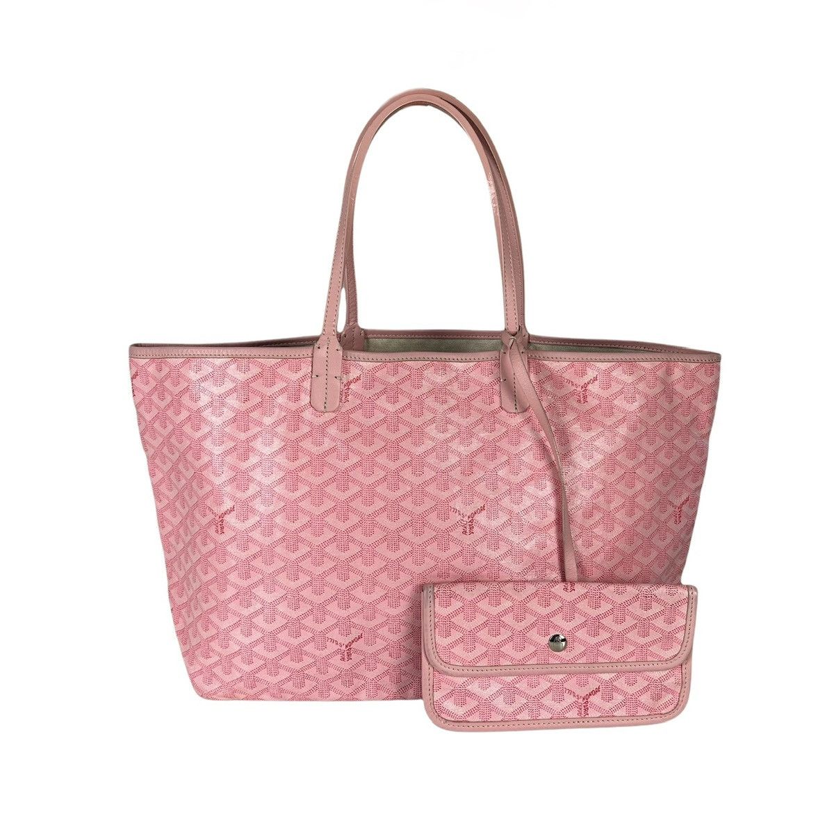 Goyard, Bags, Goyard Saint Louis Pinktoile Rose Coated Canvas Pm Tote Bag  And Wallet