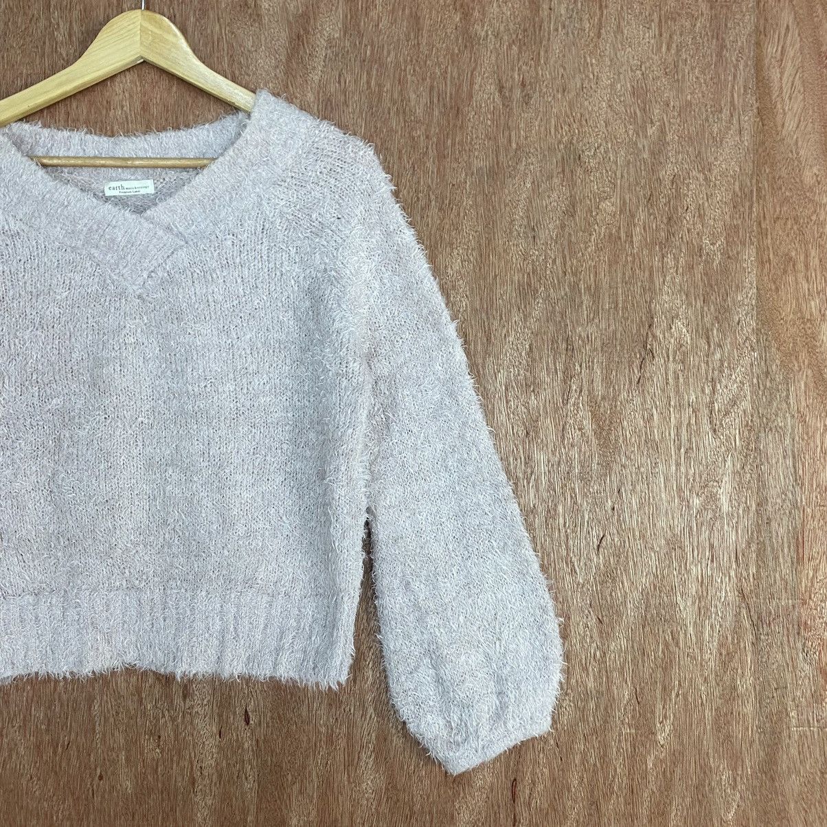 Homespun Knitwear × Japanese Brand Earth Music & Ecology Mohair Knitwear #0396 Size US M / EU 48-50 / 2 - 5 Thumbnail