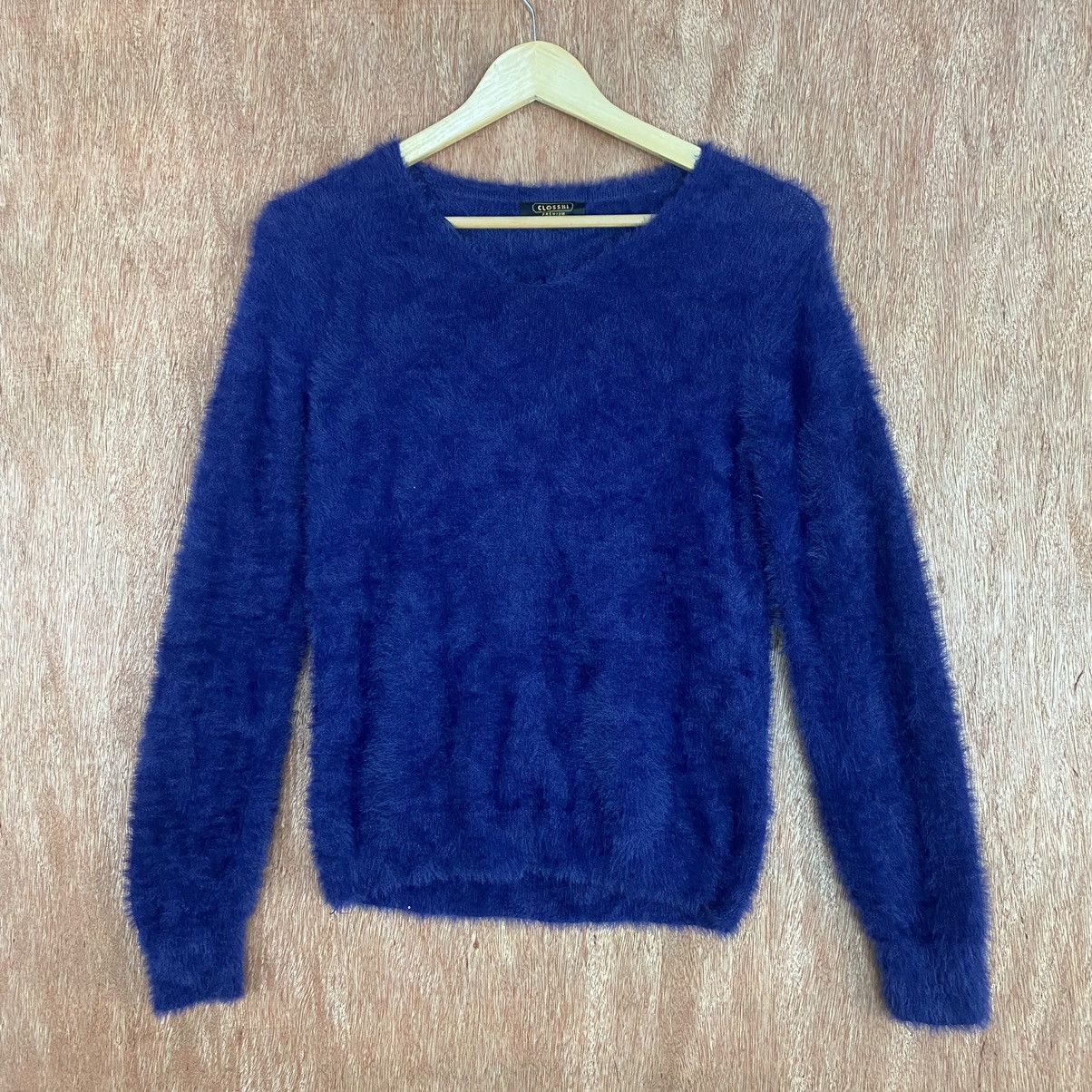 Homespun Knitwear × Japanese Brand Closshi Dark Blue Mohair Shag Shaggy Knitwear Size US M / EU 48-50 / 2 - 3 Thumbnail