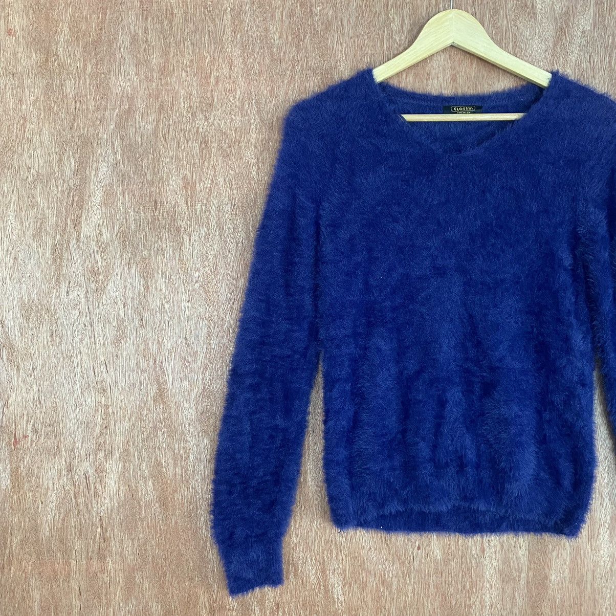 Homespun Knitwear × Japanese Brand Closshi Dark Blue Mohair Shag Shaggy Knitwear Size US M / EU 48-50 / 2 - 7 Thumbnail