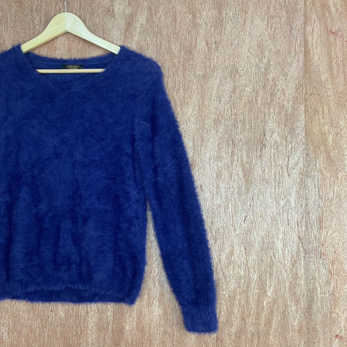 Homespun Knitwear × Japanese Brand Closshi Dark Blue Mohair Shag Shaggy Knitwear Size US M / EU 48-50 / 2 - 5 Thumbnail