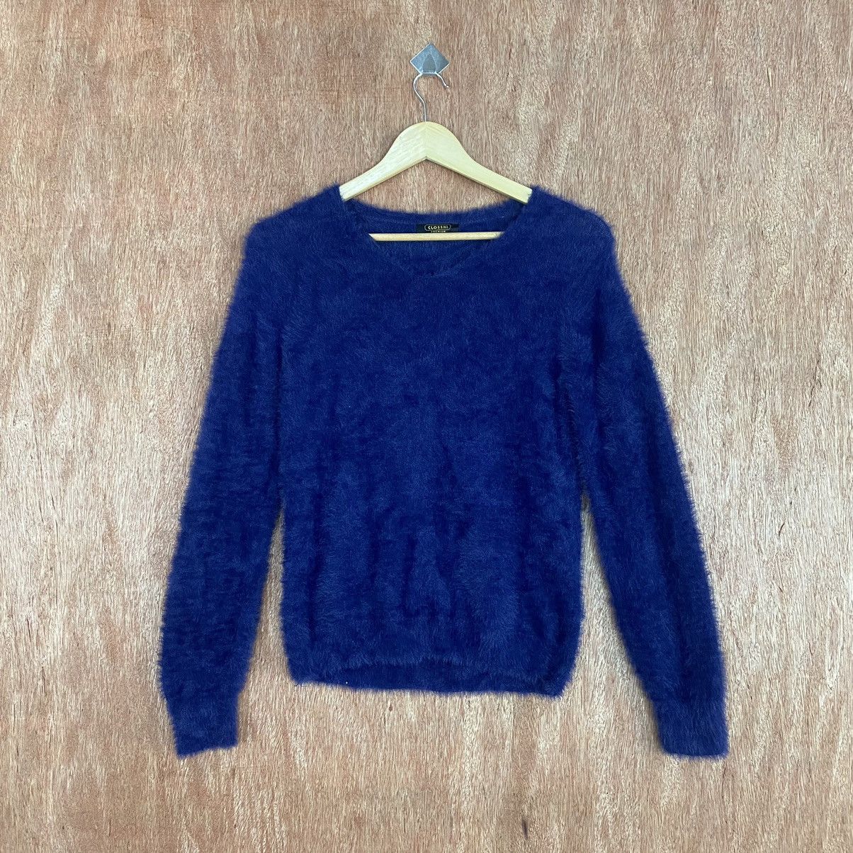 Homespun Knitwear × Japanese Brand Closshi Dark Blue Mohair Shag Shaggy Knitwear Size US M / EU 48-50 / 2 - 1 Thumbnail