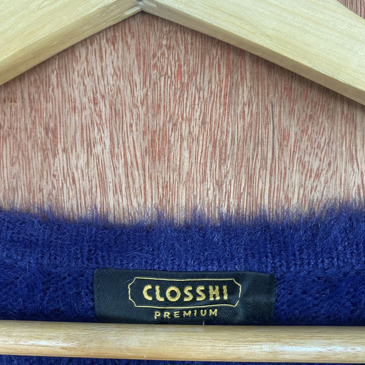 Homespun Knitwear × Japanese Brand Closshi Dark Blue Mohair Shag Shaggy Knitwear Size US M / EU 48-50 / 2 - 9 Thumbnail