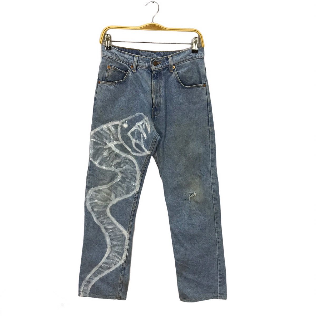Levi's × Levi's Vintage Clothing × Vintage Levi’s 607 Orange tab art Snake denim pant Size US 27 - 1 Thumbnail