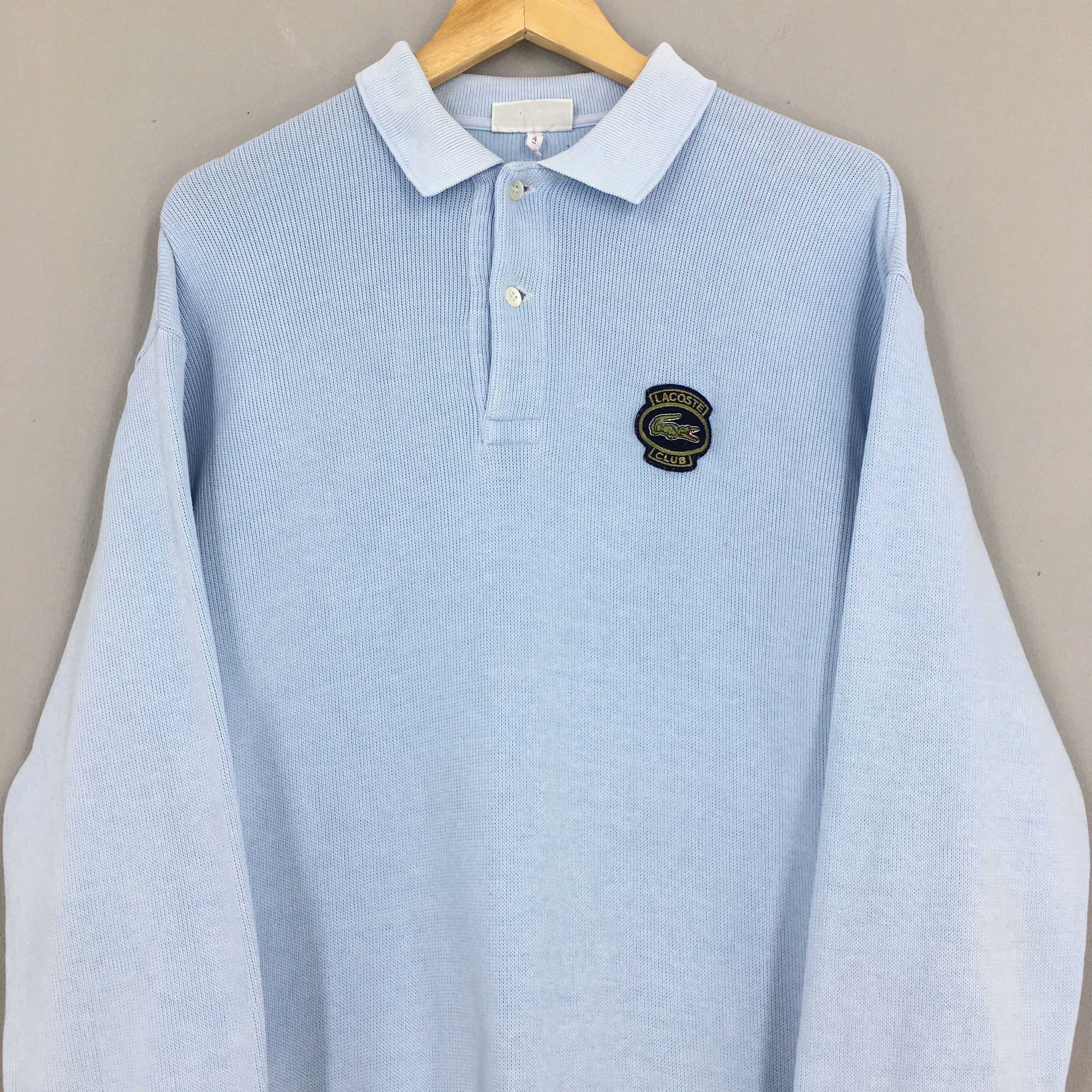 Lacoste Vintage Chemise Lacoste Blue Polo Sweatshirt Medium Size US M / EU 48-50 / 2 - 2 Thumbnail