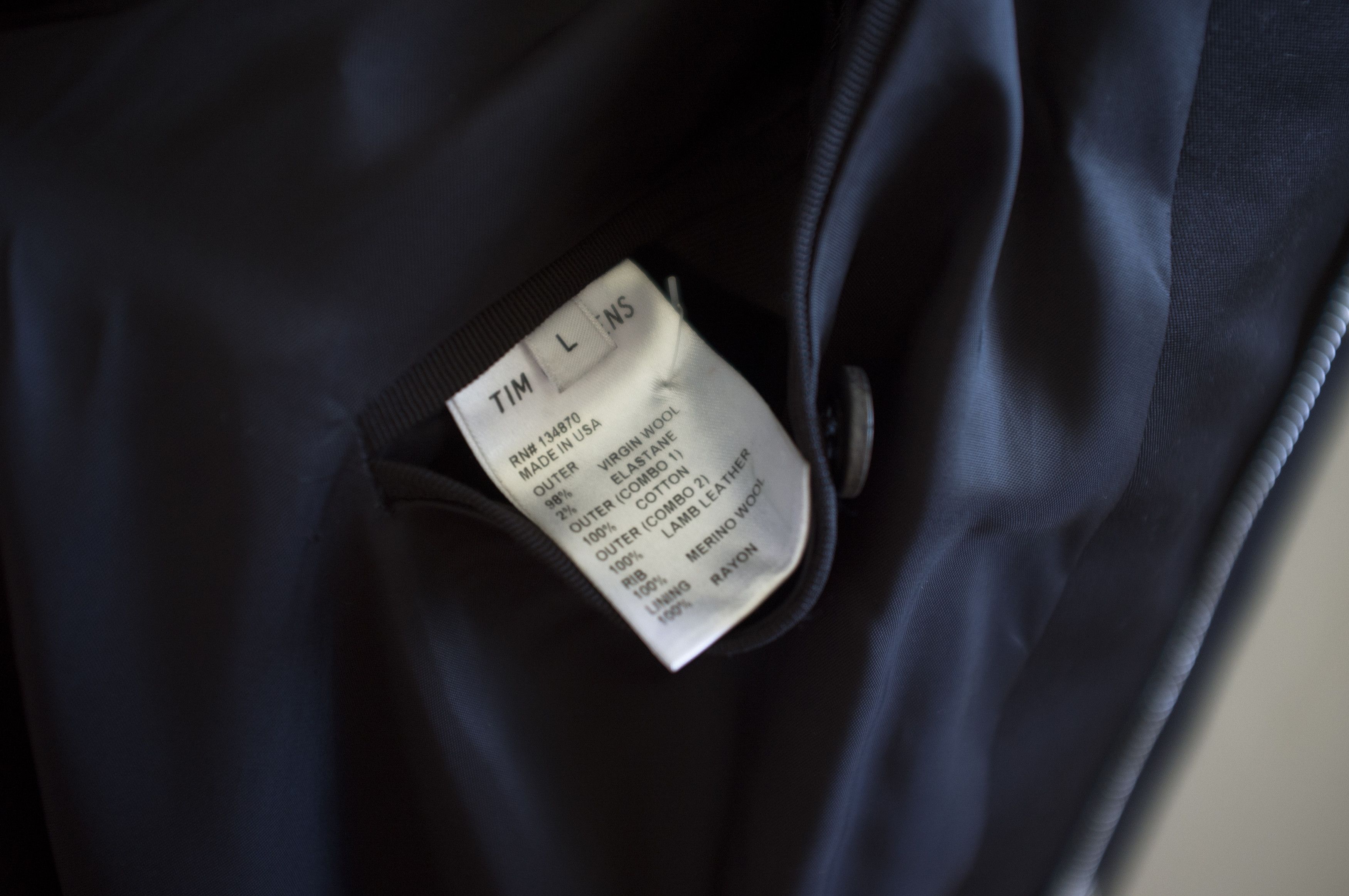Tim Coppens black paneled wool coat with leather trim Size US L / EU 52-54 / 3 - 11 Thumbnail