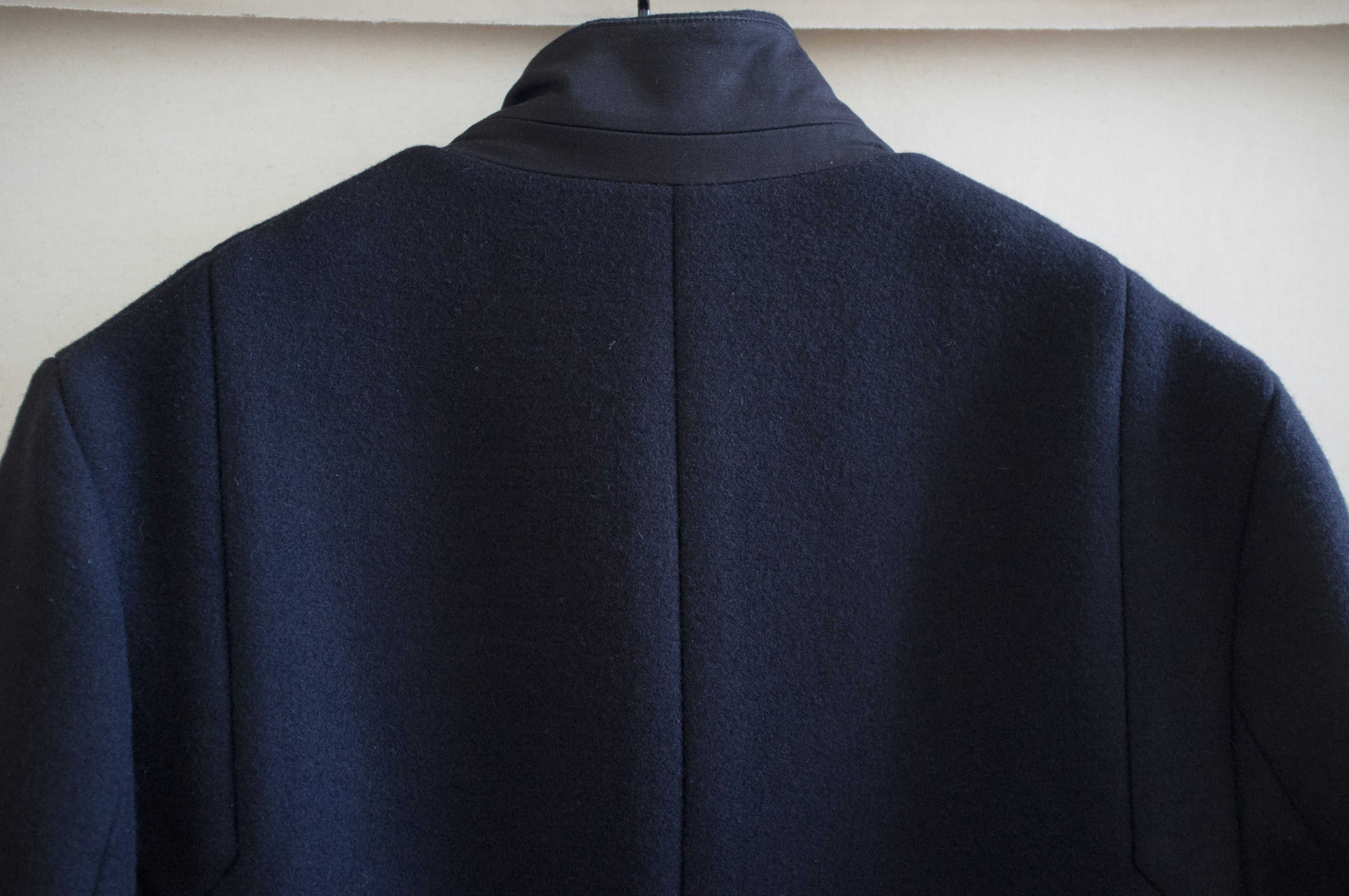 Tim Coppens black paneled wool coat with leather trim Size US L / EU 52-54 / 3 - 13 Thumbnail
