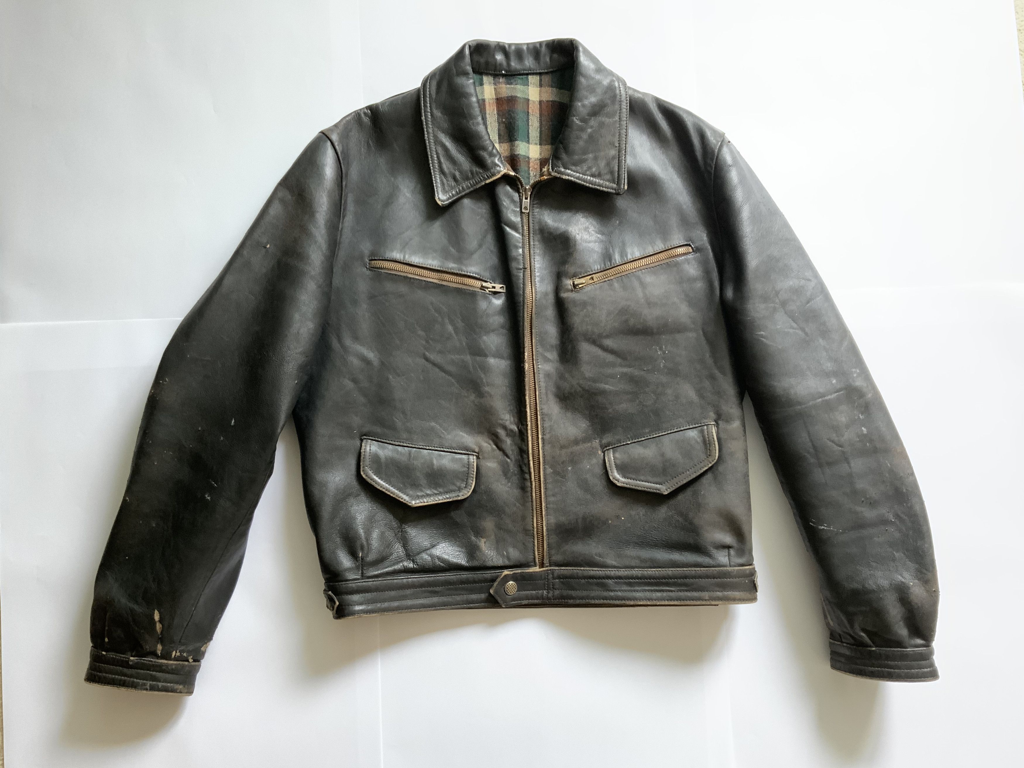 WW2 1940’S French cycling leather jacket Hartmann Eastman