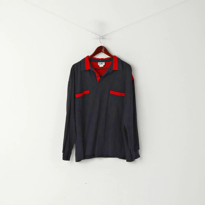 Vintage Roger Kent Men 62 XXL Polo Shirt Navy Cotton Vintage 3809 Size US XXL / EU 58 / 5 - 2 Thumbnail
