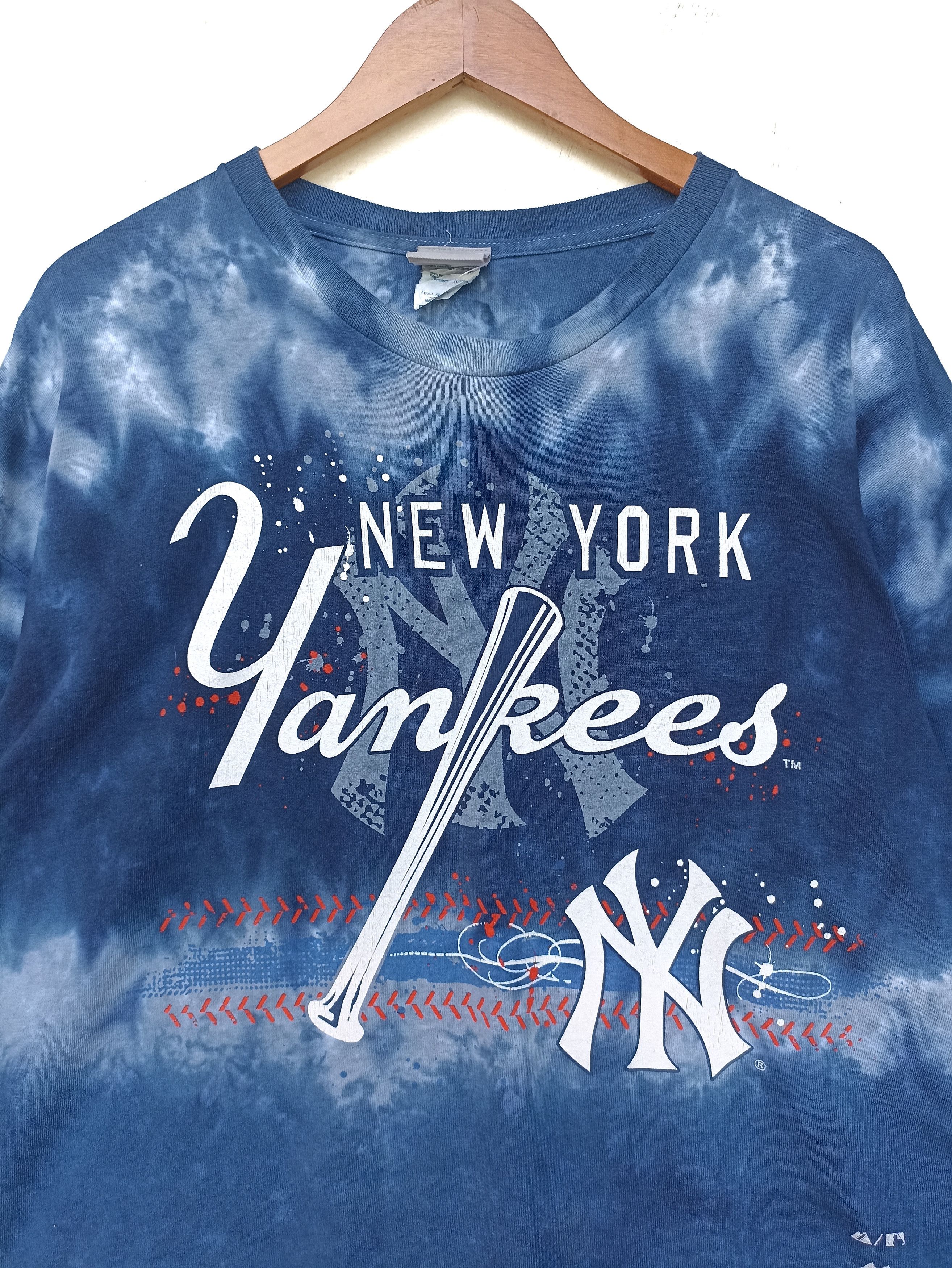 New York Yankees 🔥 Vintage New York Yankees t shirt tye dye liquid blue MLB Size US XL / EU 56 / 4 - 1 Thumbnail