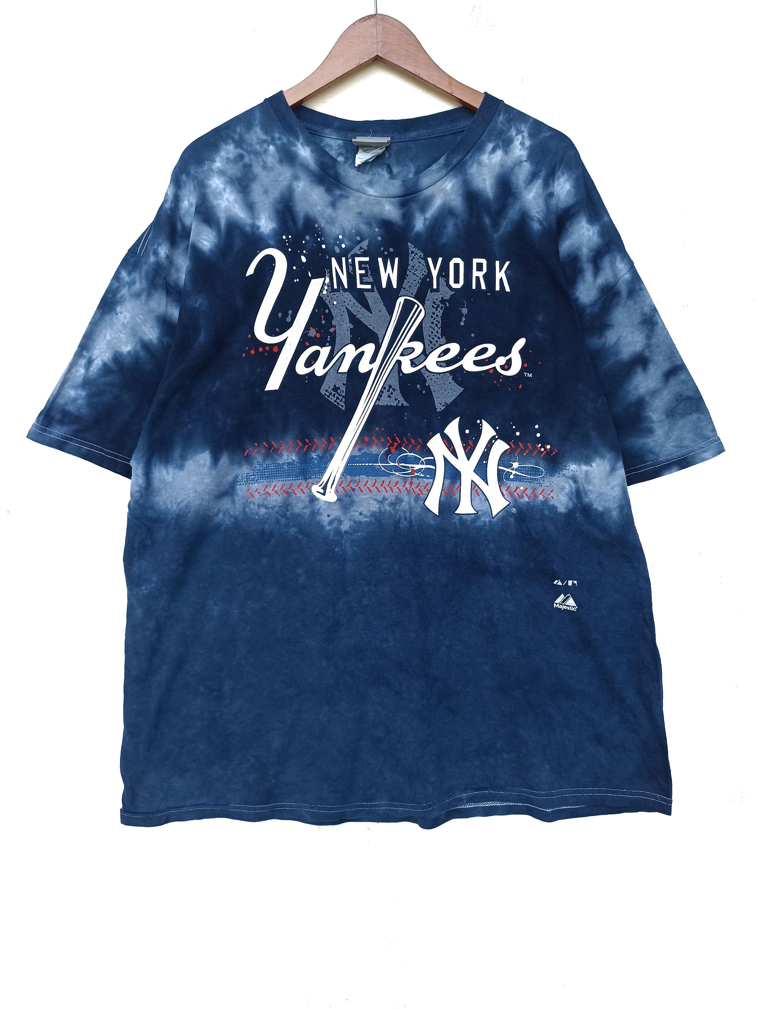 New York Yankees 🔥 Vintage New York Yankees t shirt tye dye liquid blue MLB Size US XL / EU 56 / 4 - 2 Thumbnail
