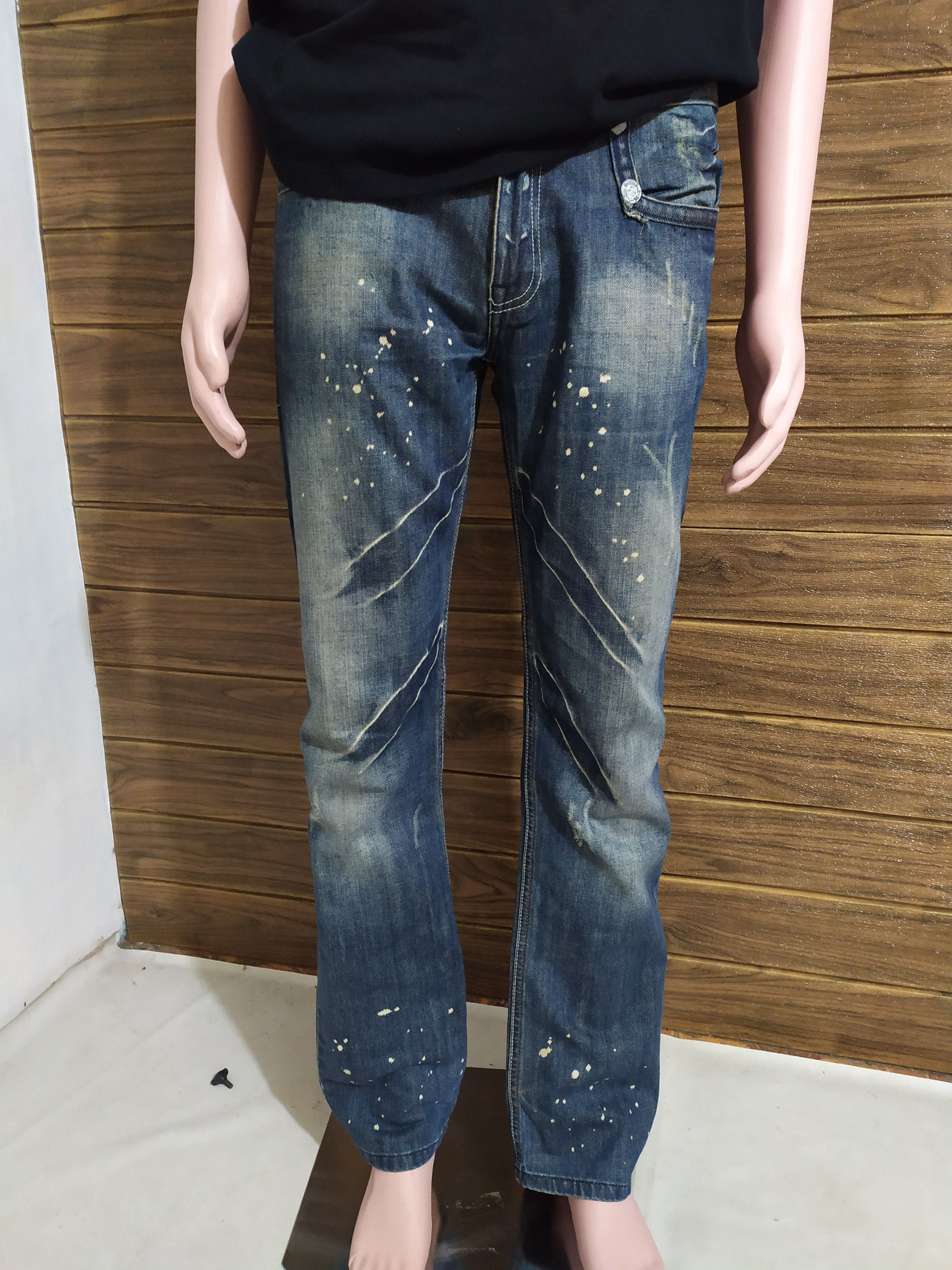 John Galliano 2008 Denim painter distressed Jeans Pants