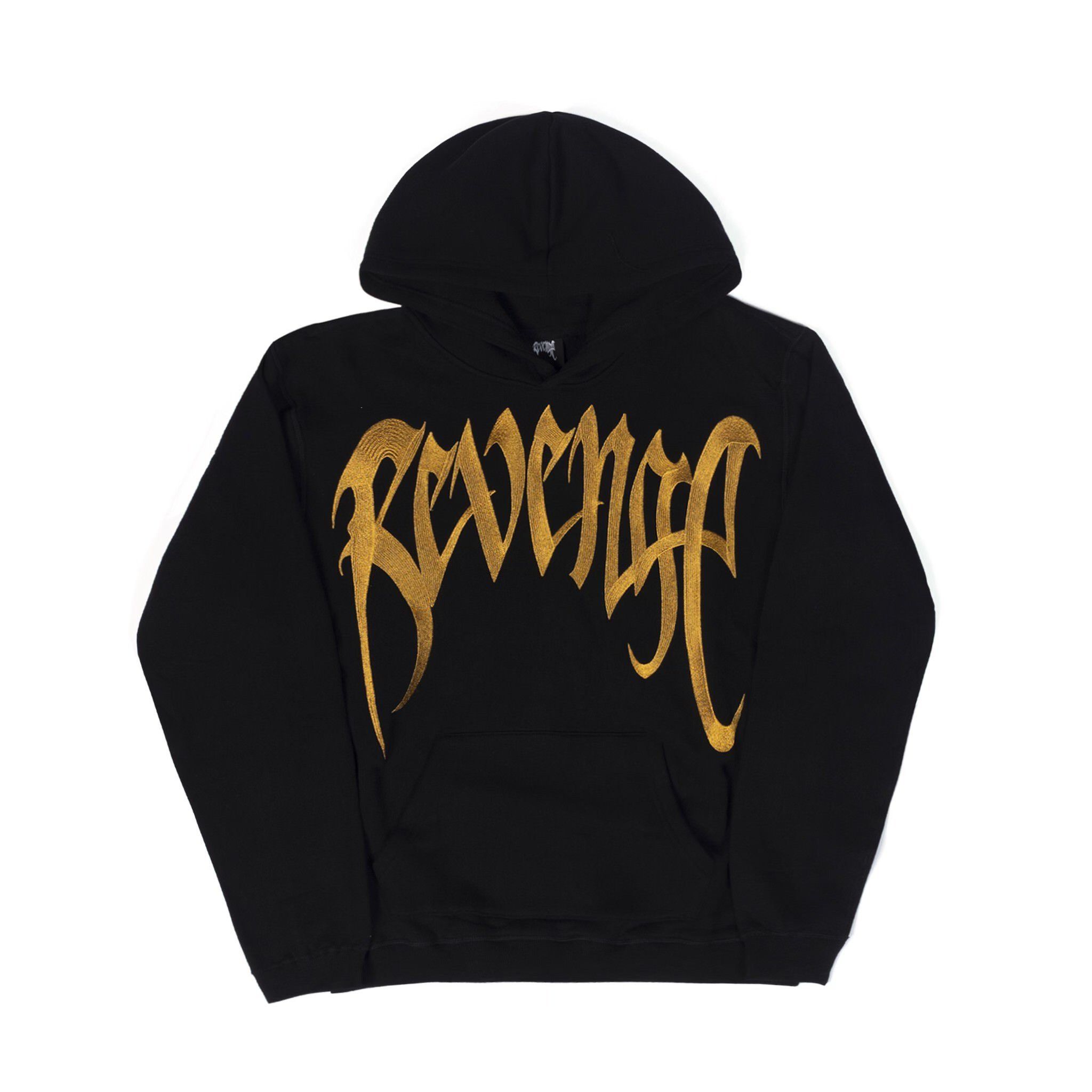 Revenge Streetwear M Revenge EMBROIDERED HEAVYWEIGHT HOODIE BLACK GOLD Grailed