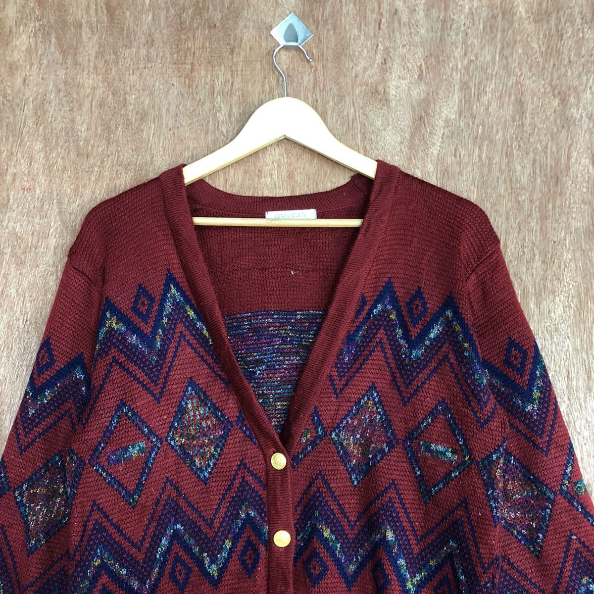 Japanese Brand Ventviolet Red cardigan art japan mohair Knitwear #H226 Size US M / EU 48-50 / 2 - 2 Thumbnail