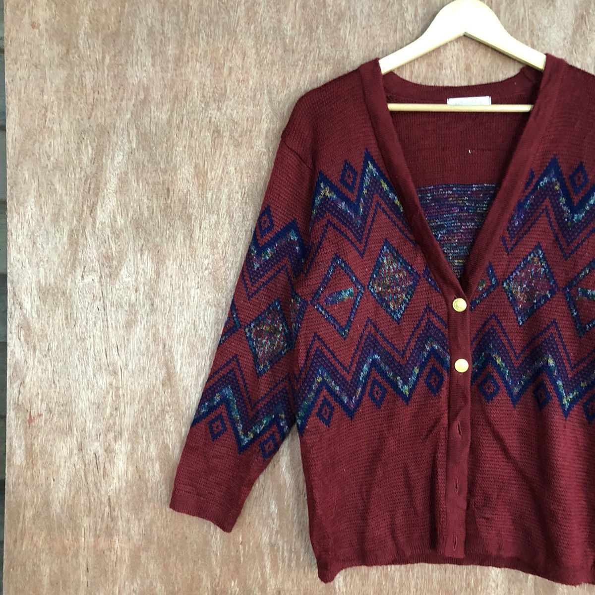 Japanese Brand Ventviolet Red cardigan art japan mohair Knitwear #H226 Size US M / EU 48-50 / 2 - 7 Thumbnail